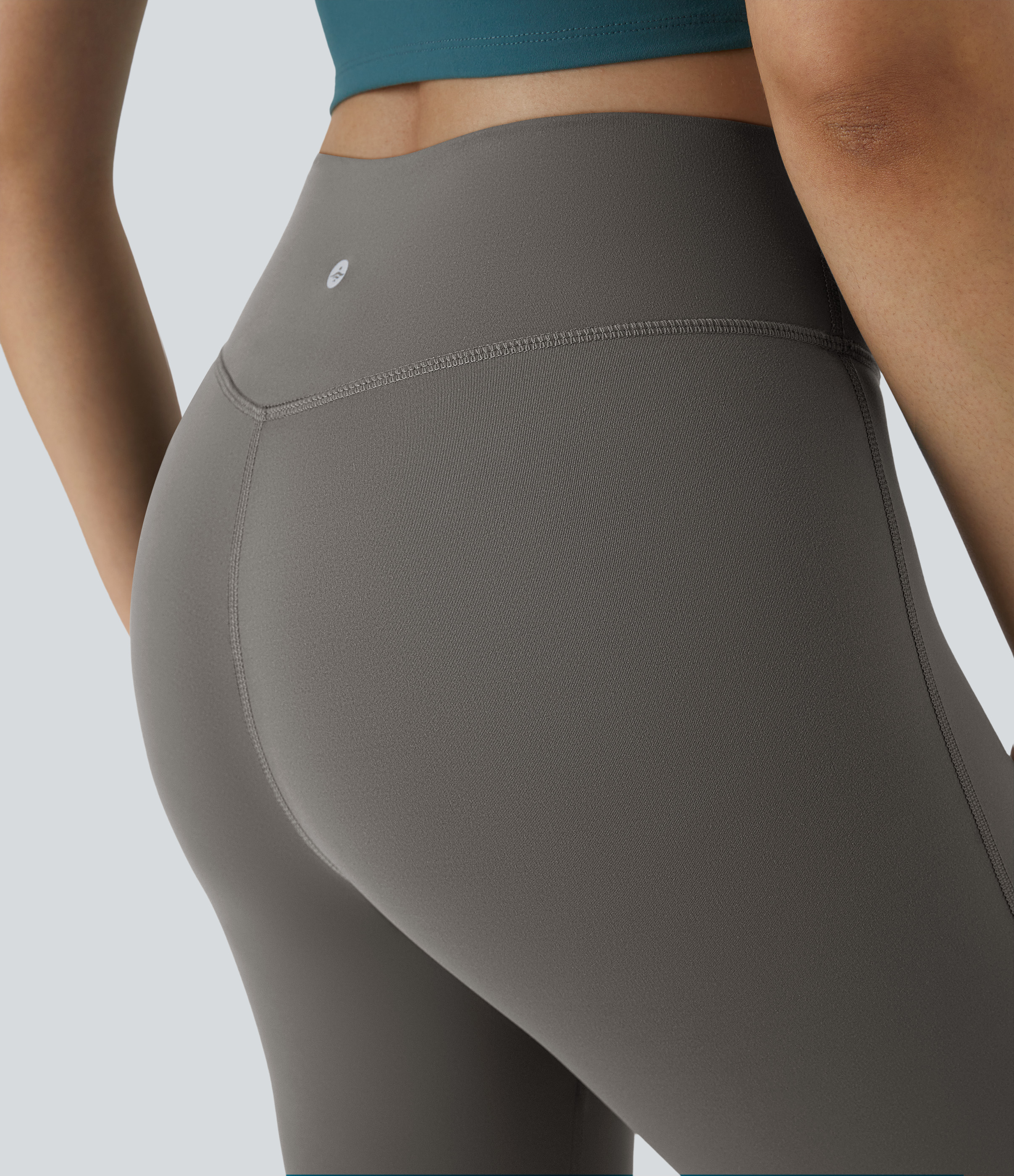 Halara High Waisted Crossover Flare Yoga Leggings  - Deep Red Grey - XS(regular) gym leggings leggings with pockets leggings with butt lift 