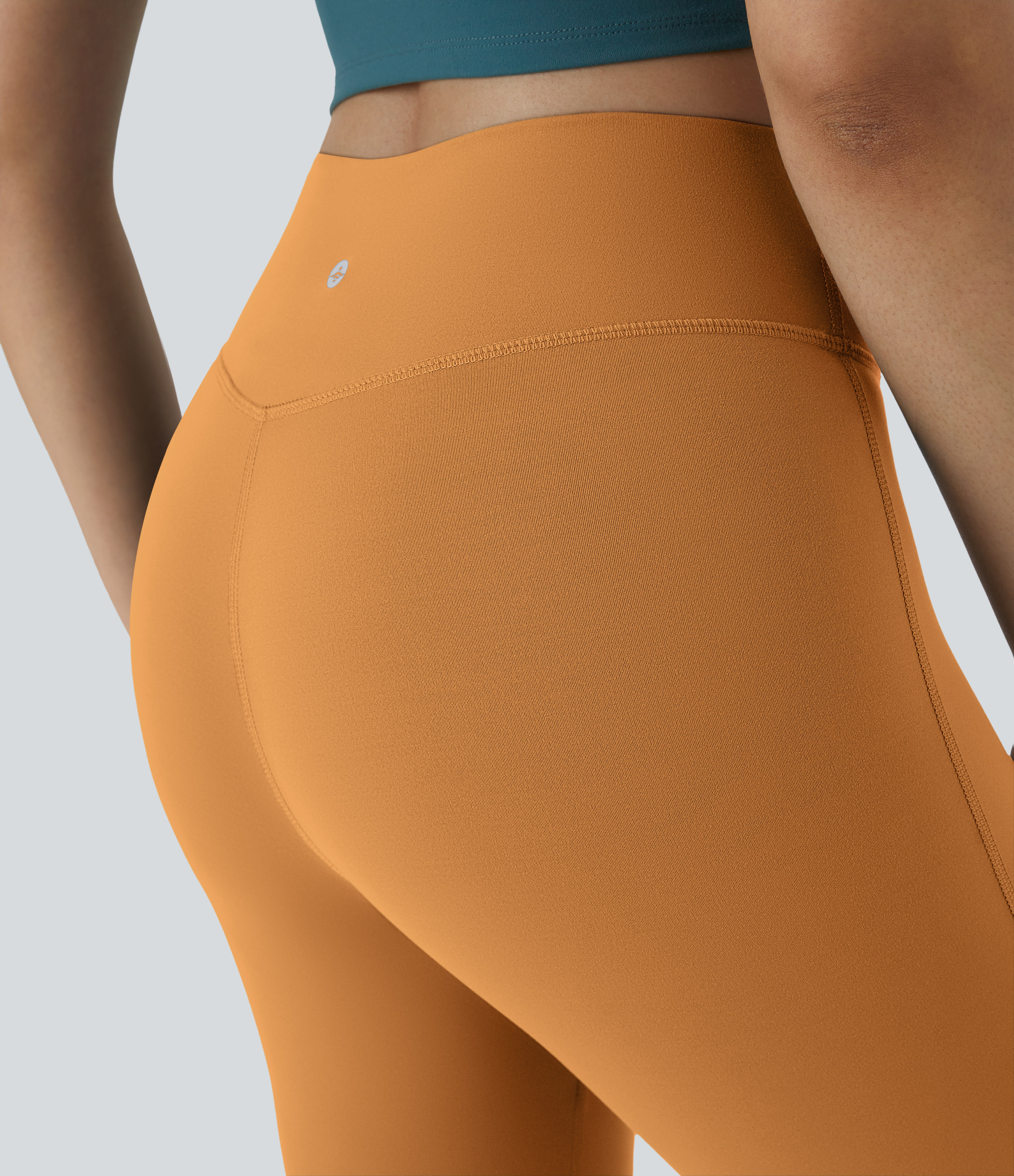 Halara High Waisted Crossover Flare Yoga Leggings  - Buckskin - S(petite) gym leggings leggings with pockets leggings with butt lift 