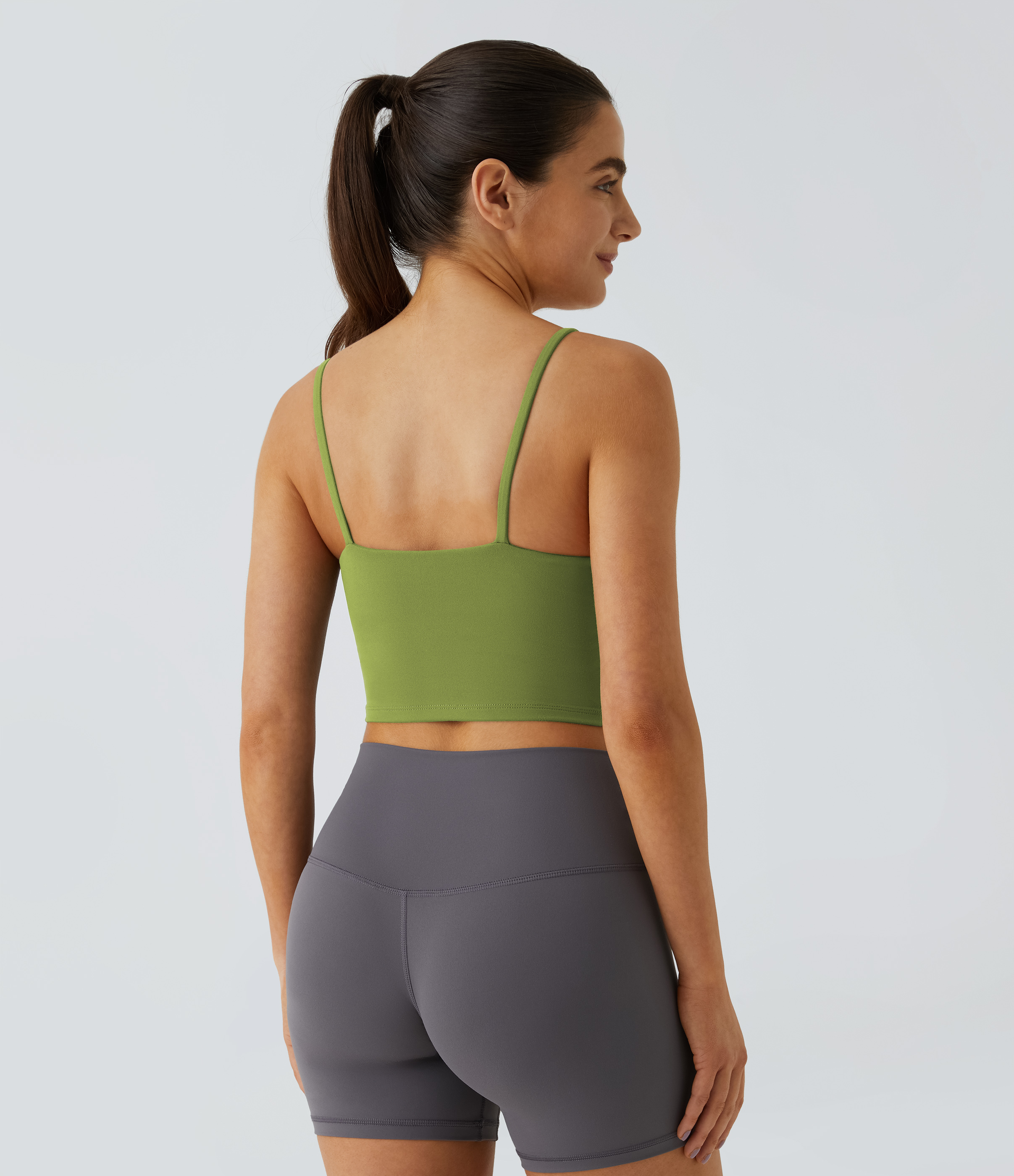 Halara Basic Padded Workout Cropped Tank Top Tank Top - Peridot - XS golf tops halter top tunic tops sleeveless tops backless top 