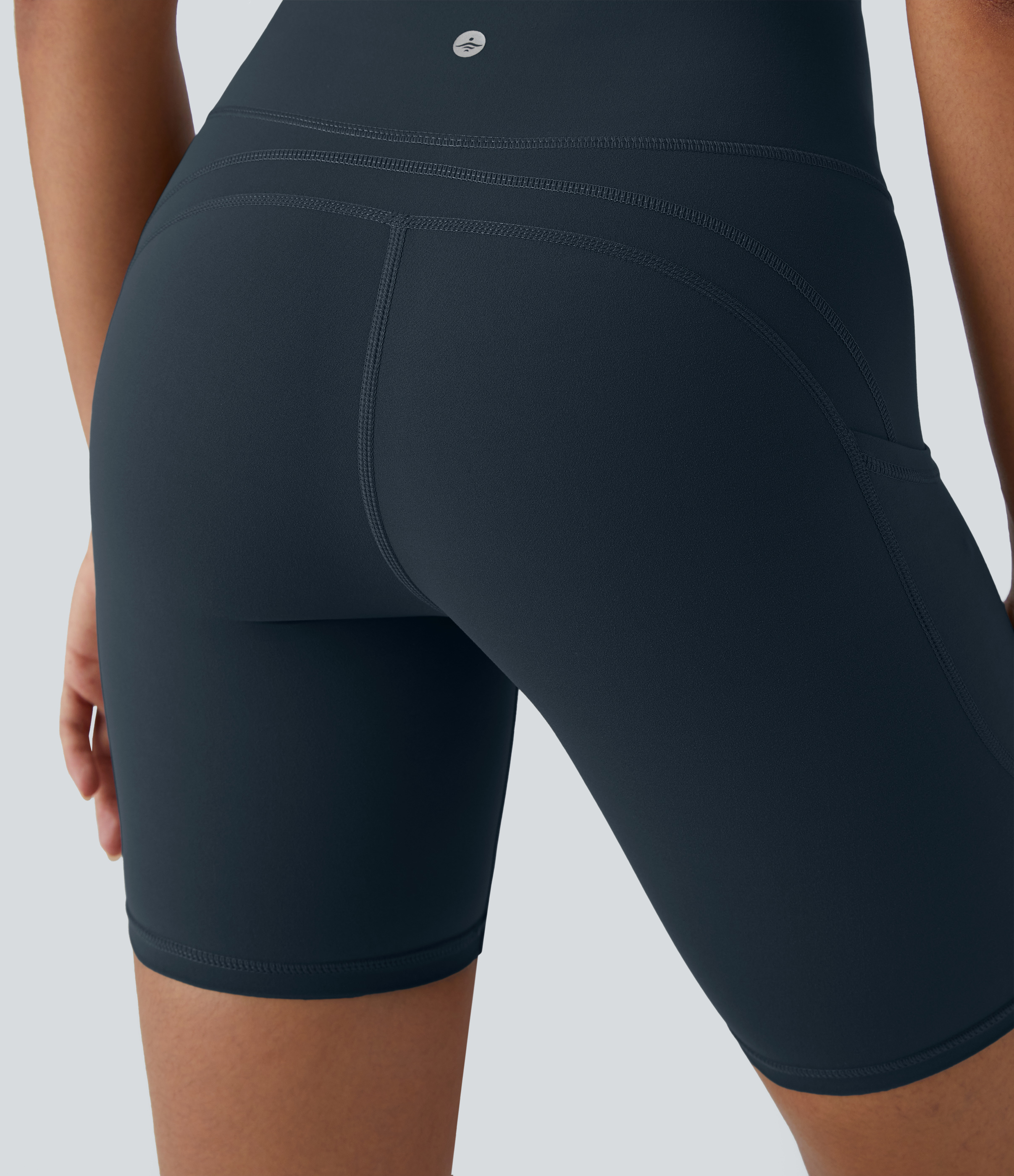 Halara UltraSculpt High Waisted Side Pocket Running Biker Shorts 7``  - Carbon - XS biker shorts women black biker shorts womens biker shorts 