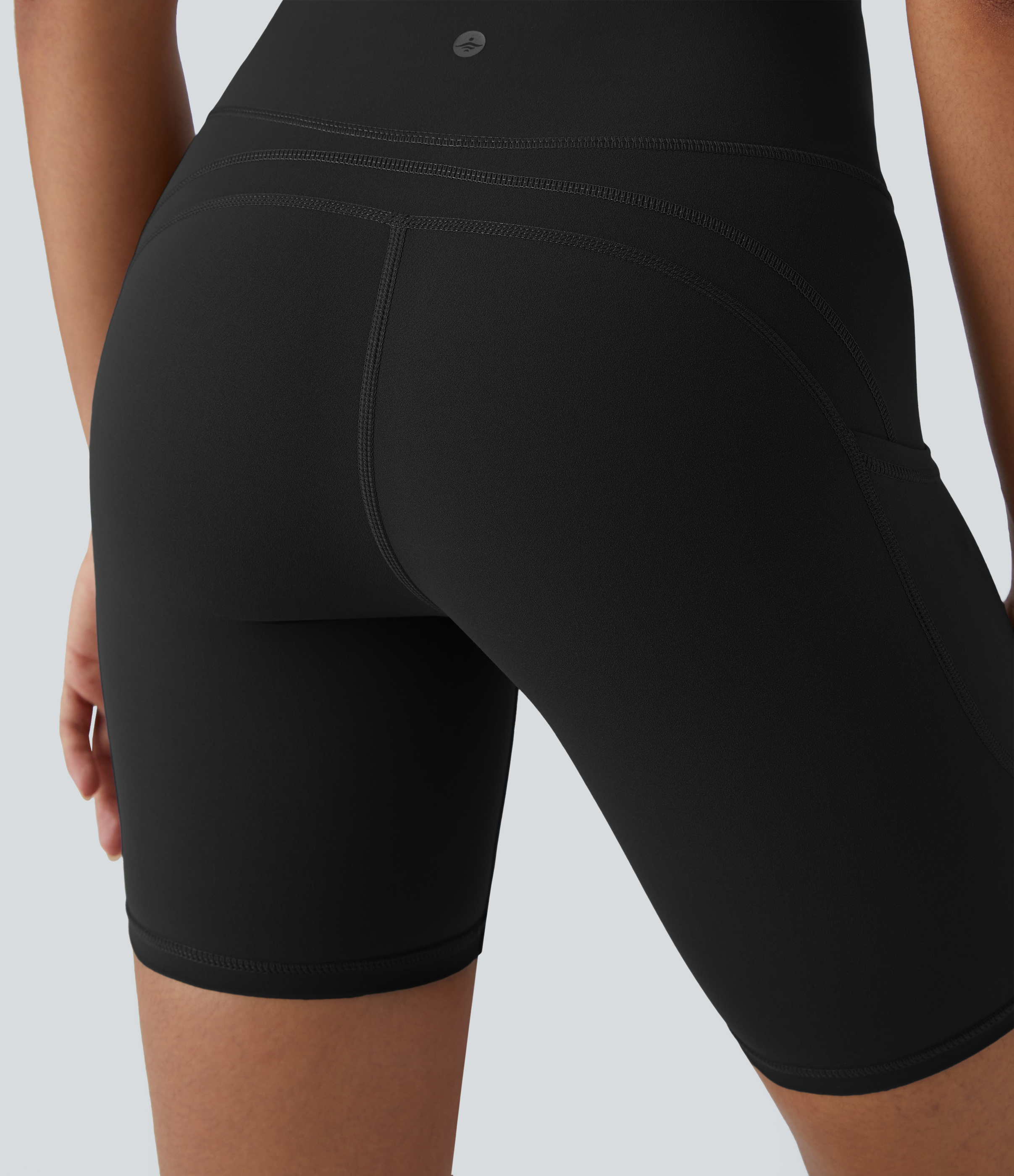 Halara UltraSculptв„ў High Waisted Side Pocket Running Biker Shorts 7``  - Black - M biker shorts women black biker shorts womens biker shorts 