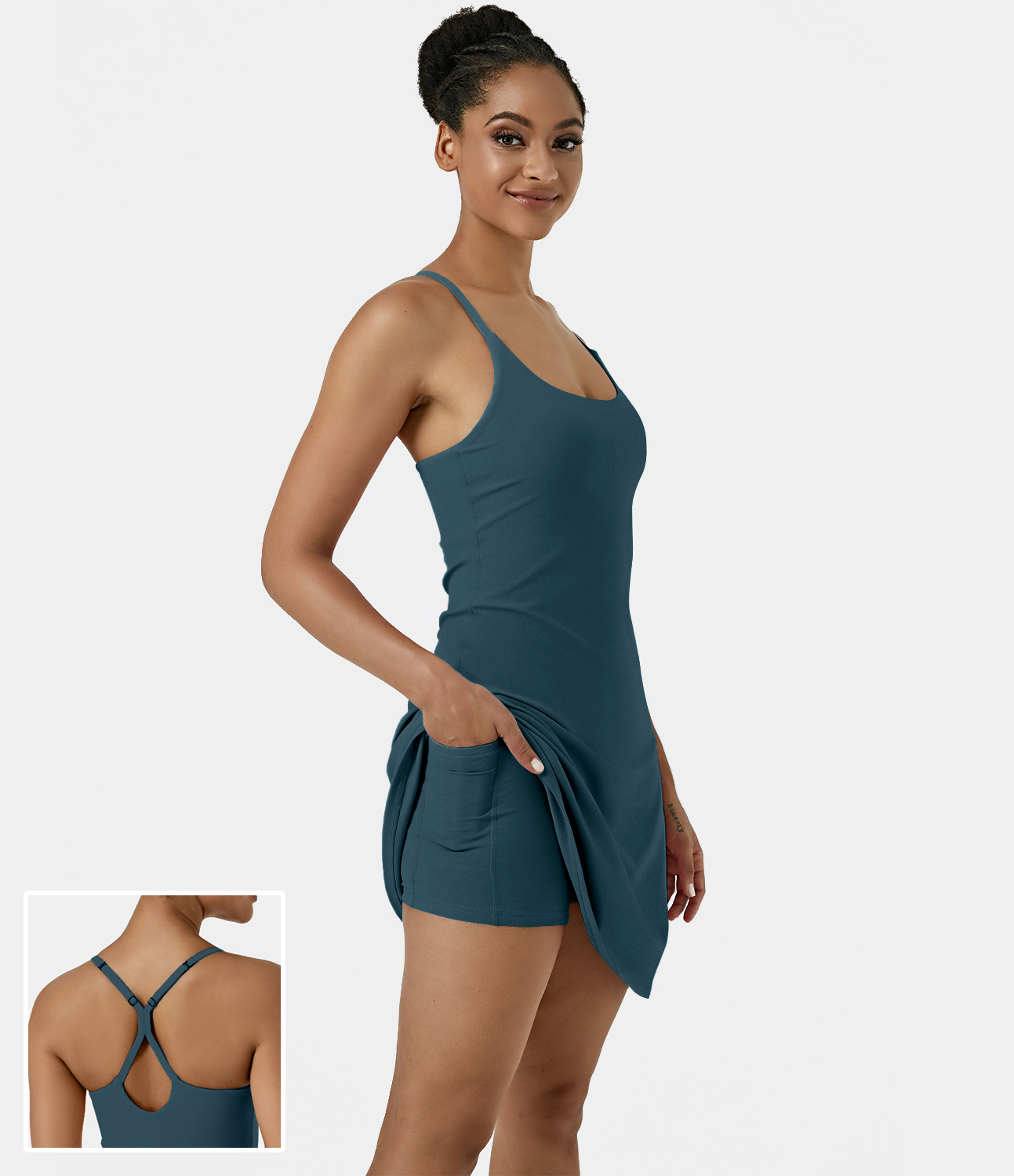 Damen Everyday Softlyzero™ Airy rückenfreies 2in1Aktivitätskleid