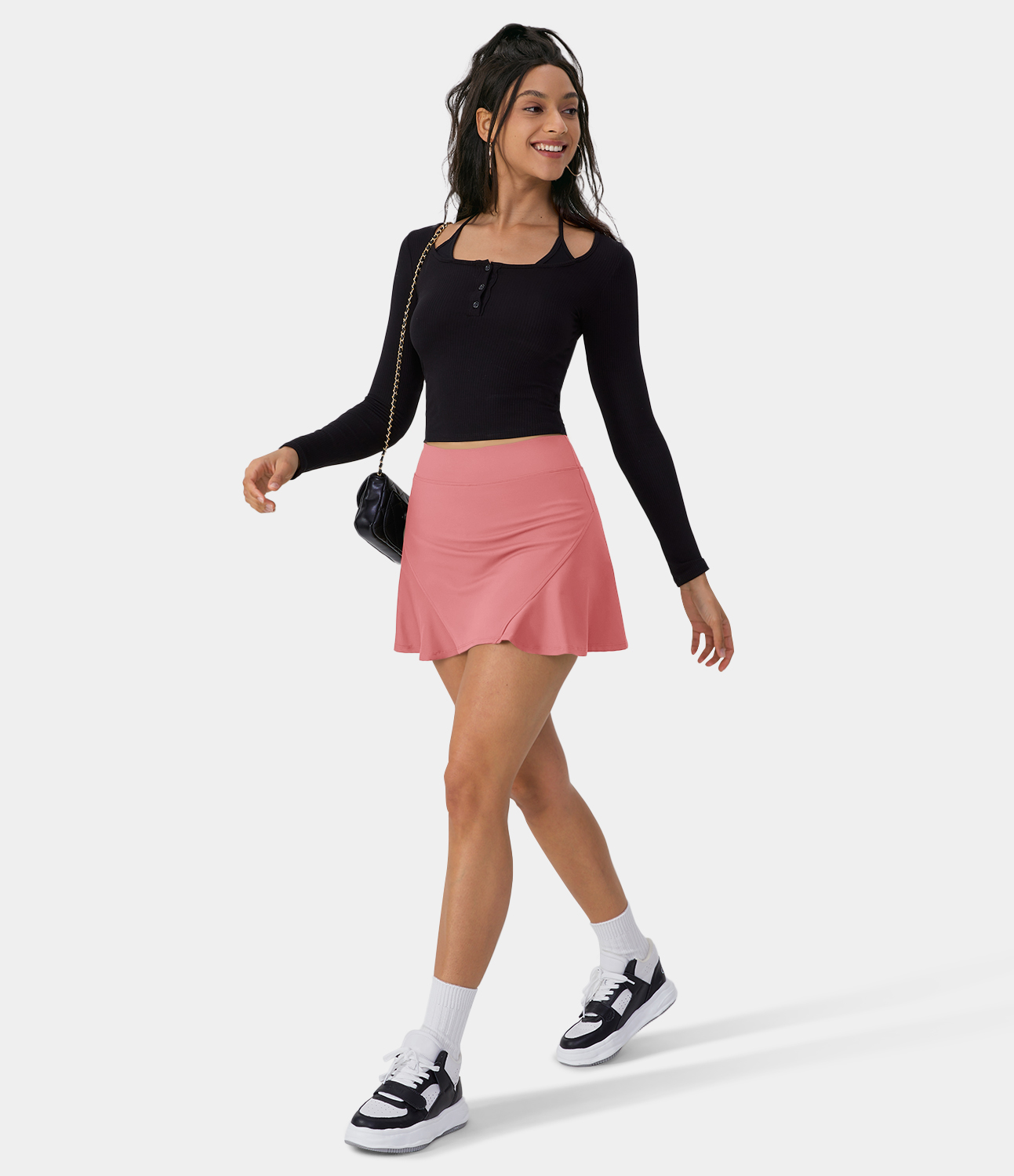 Halara Solid Hidden Side Pocket 2-in-1 Tennis Skirt  - Candy Pink - XL midi skirt a line skirt golfing skirt pleated tennis skirt cute skirts 
