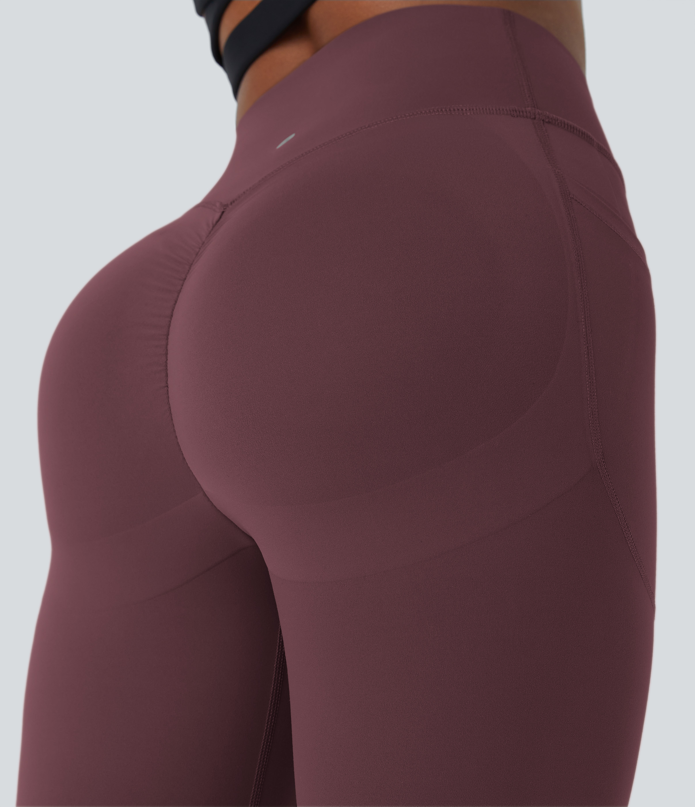 Halara SoCinched High Waisted Butt Lifting Tummy Control Side Pocket Shaping Training UltraSculpt Leggings  - Evening Red - XS(full_length) 