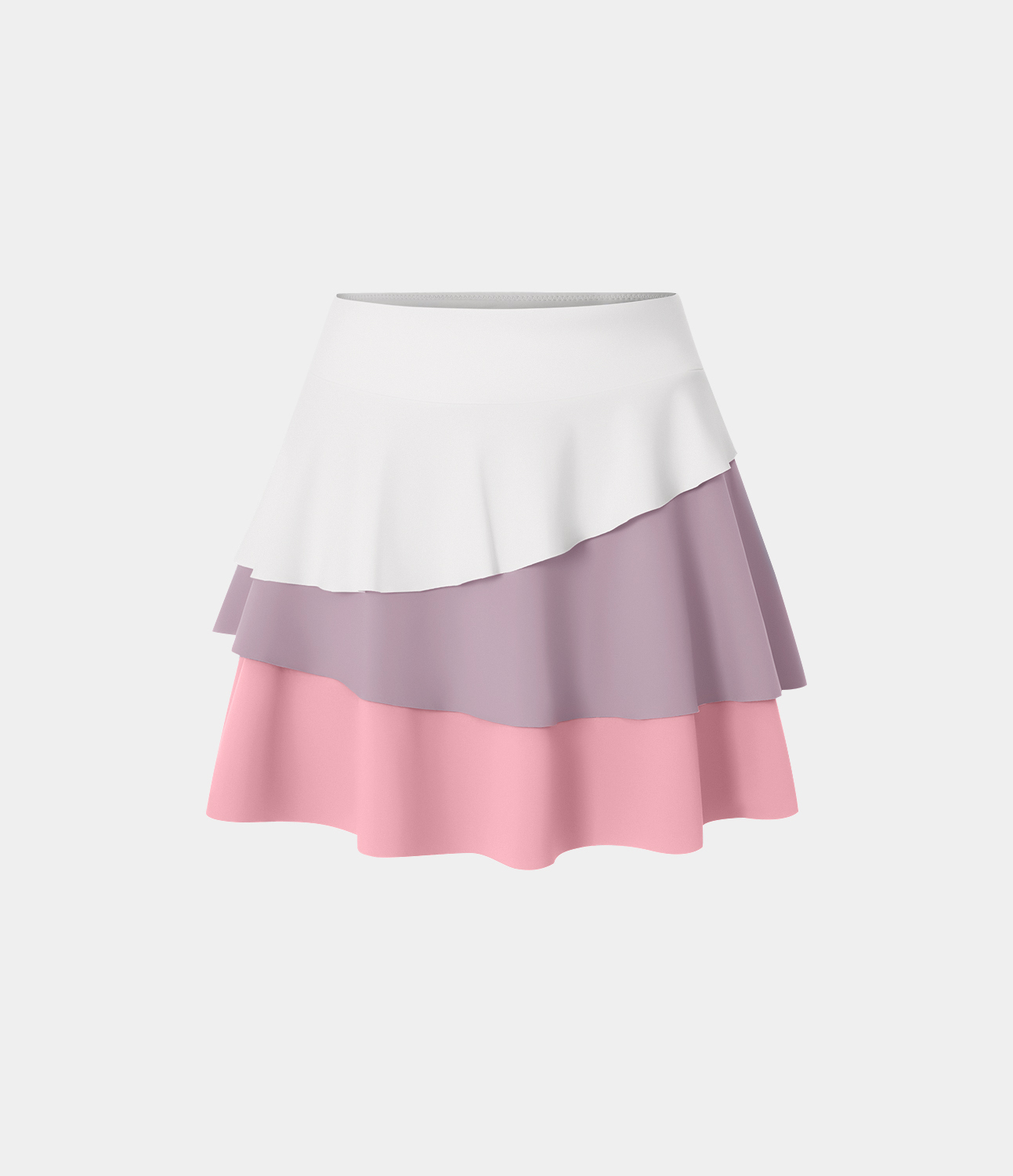 Halara High Waisted Pocket 3-Layered Ruffle 2-in-1 A Line Tennis Skirt  - Lavender Frost - XL midi skirt a line skirt golfing skirt 