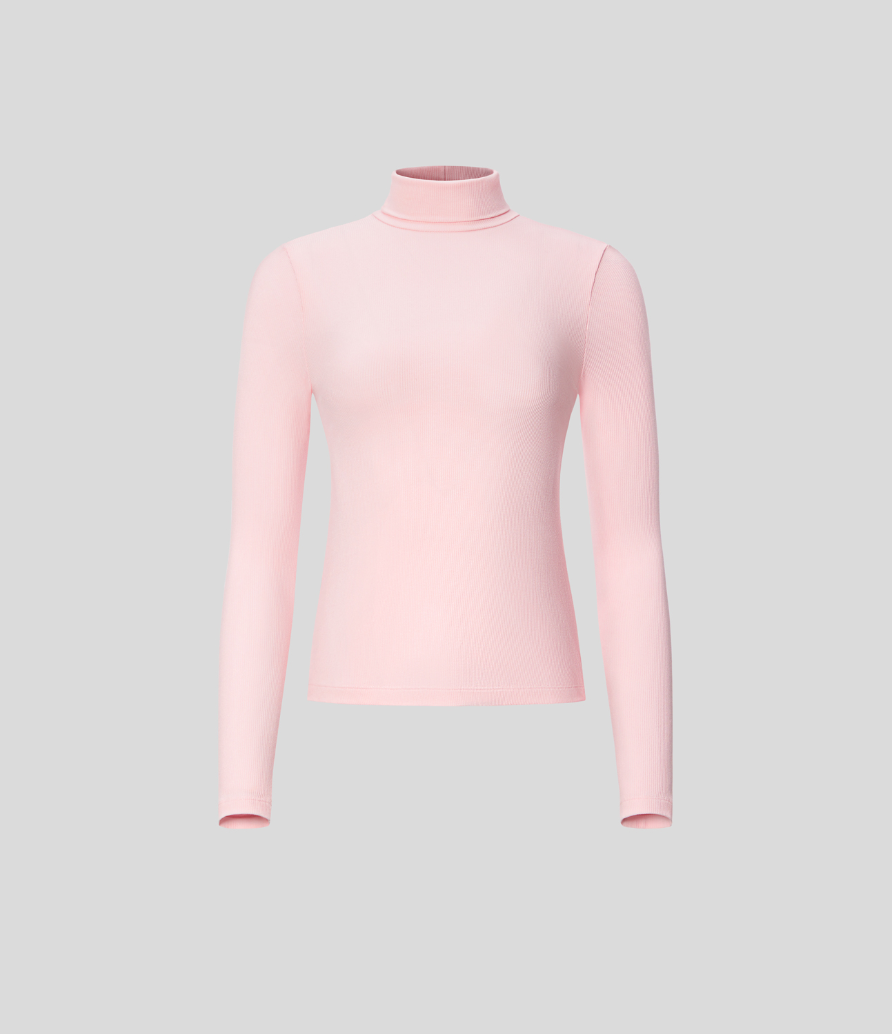 Halara Ribbed Knit High Collar Long Sleeve Casual Top Tank Top - Rose Haze Pink - M golf tops halter top tunic tops sleeveless tops 