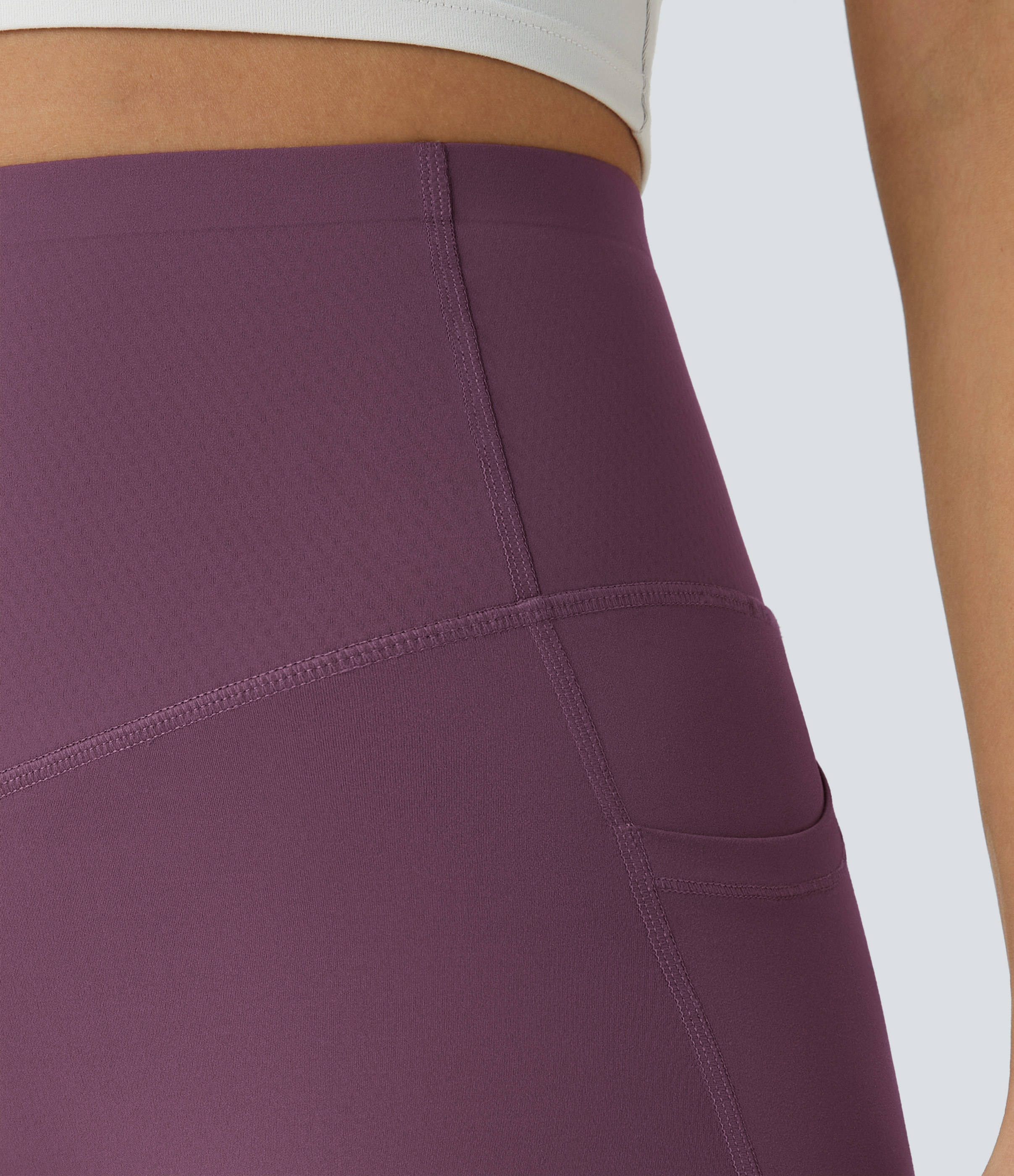 Halara SoCinched High Waisted Butt Lifting Tummy Control Side Pocket Shaping Workout UltraSculpt Leggings  - Night`s Purple - L(7/8) 