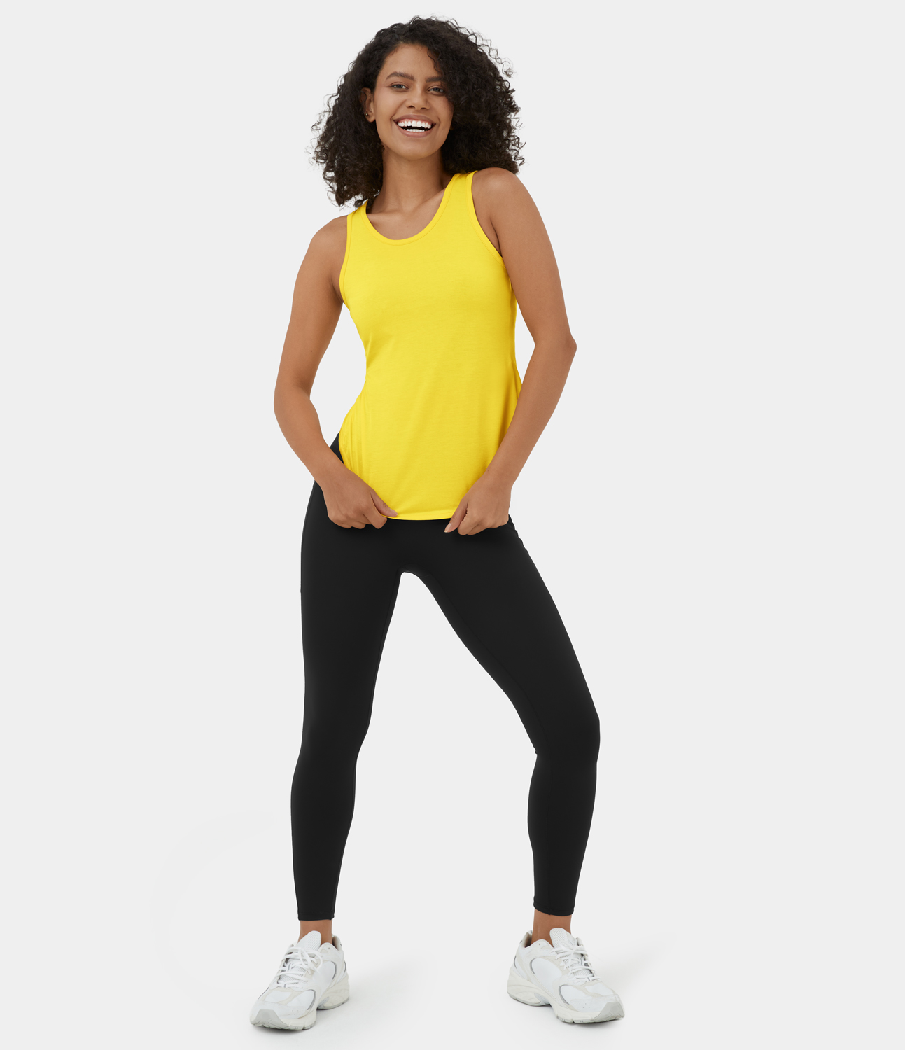 Halara Cut Out Asymmetric Hem Sheer Casual Tank Top Tank Top - Aurora - XL golf tops halter top tunic tops sleeveless tops backless top 