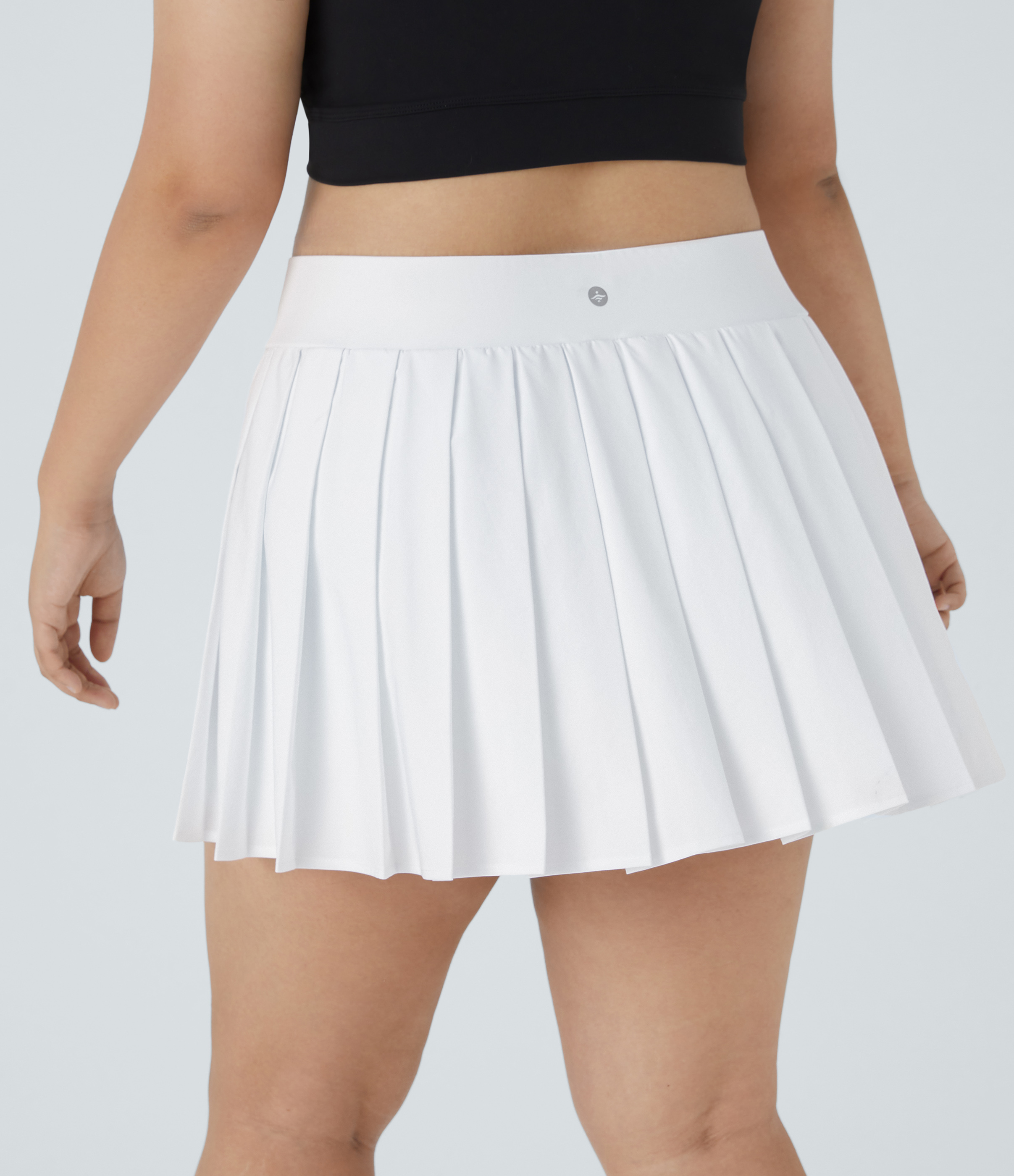 Halara Breezefulв„ў High Waisted Pleated 2-in-1 Side Pocket Adjustable Buckle Quick Dry Micro Mini Casual Plus Size Skirt  - White - 2X(regular) 