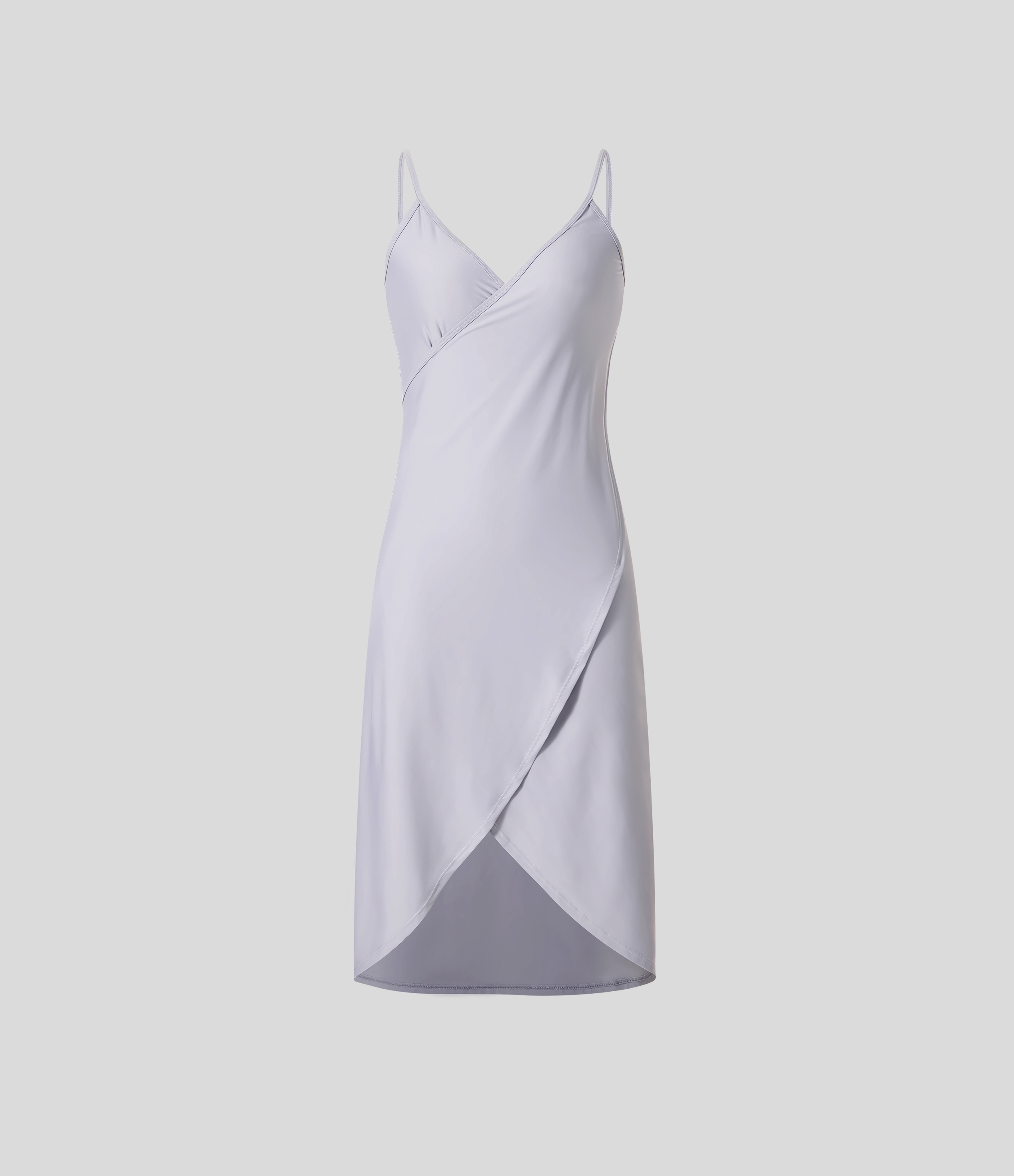 Halara Spaghetti Strap Crossover Backless Cover Up Wrap Cool Touch Resort Dress Casual Dress - Misty Lilac - L slip dress beach dress 