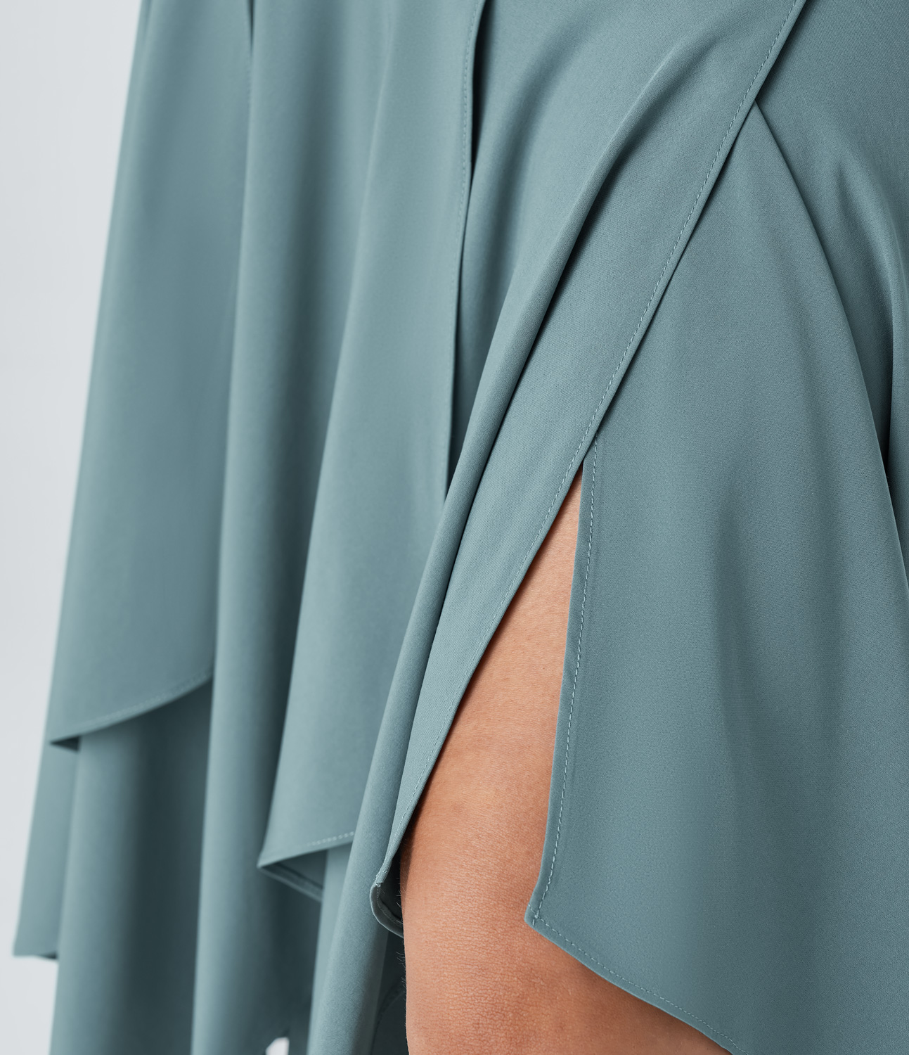 Halara Breezefulв„ў High Waisted Asymmetric Split Hem 2-in-1 Flowy Quick Dry Casual Skirt  - Stone Blue - XS(regular) 