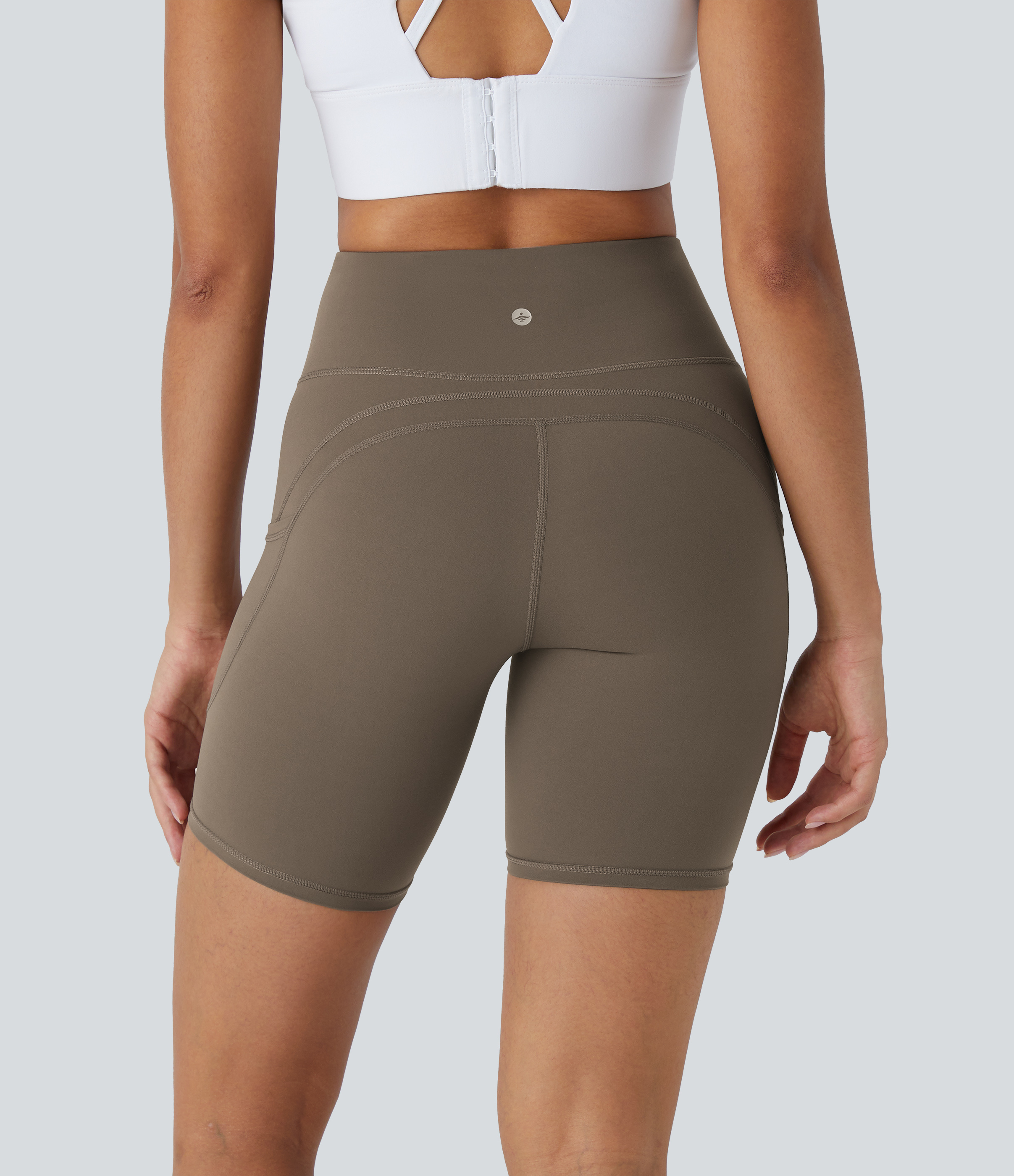 Halara UltraSculptв„ў High Waisted Side Pocket Running Biker Shorts 7``  - Dawn Brown - XL biker shorts women black biker shorts 