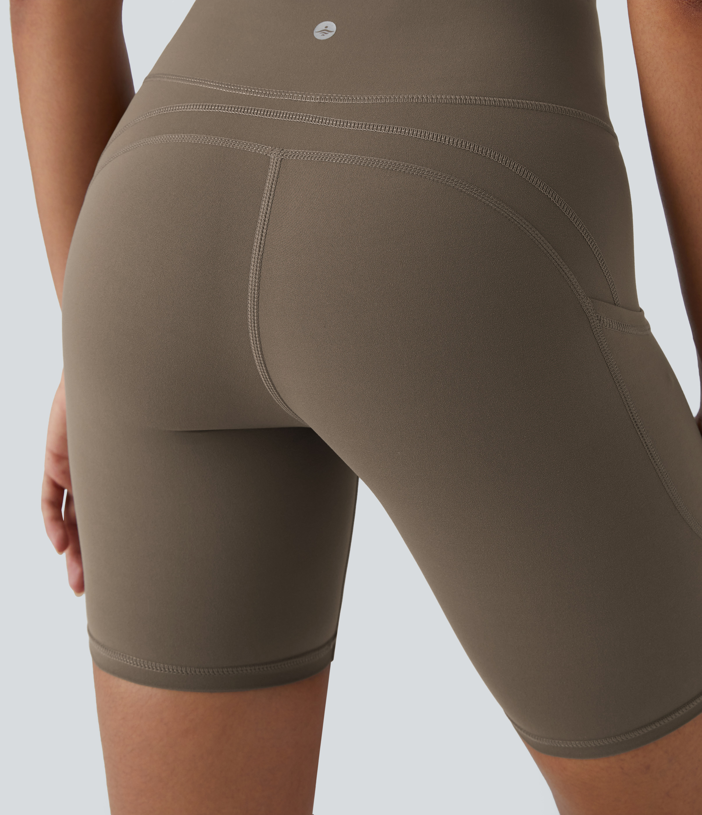 Halara UltraSculptв„ў High Waisted Side Pocket Running Biker Shorts 7``  - Dawn Brown - XL biker shorts women black biker shorts 