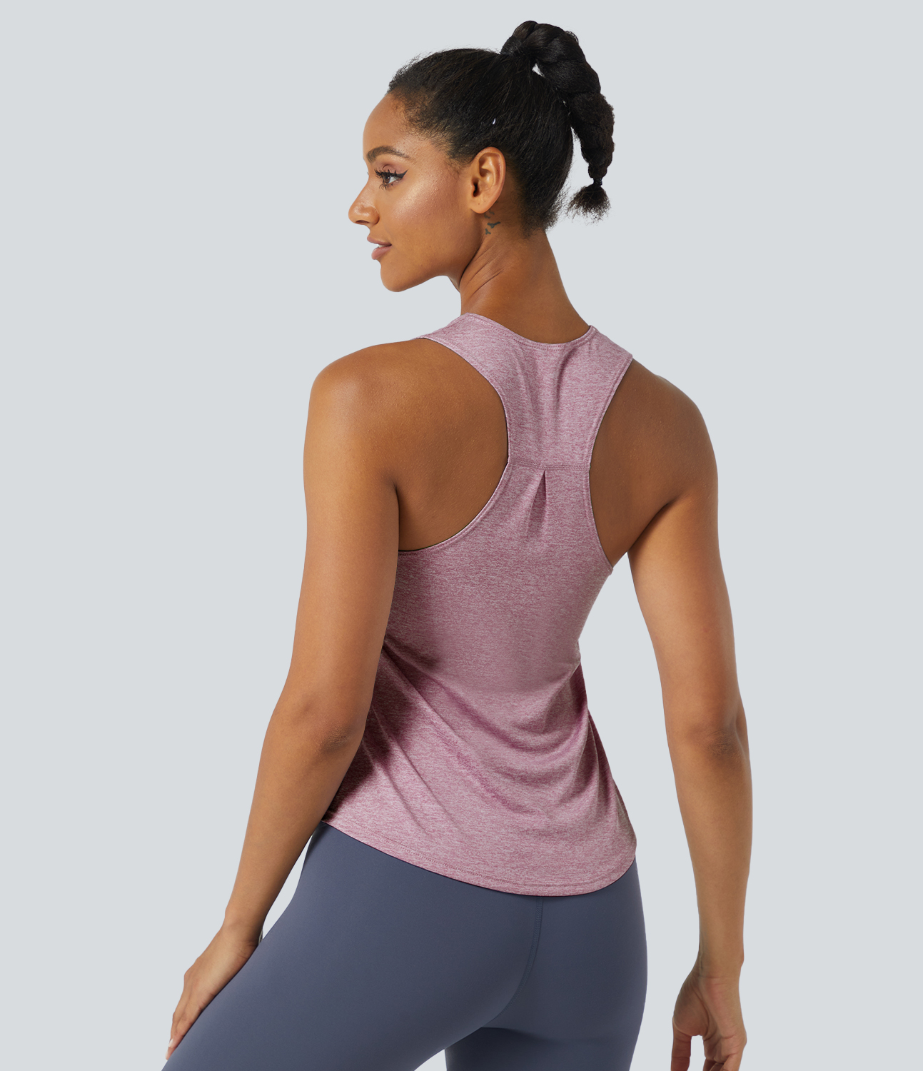 Halara Basic U Neck Racerback Workout Tank Top Tank Top - Lilac Pink - S golf tops halter top tunic tops sleeveless tops backless top 