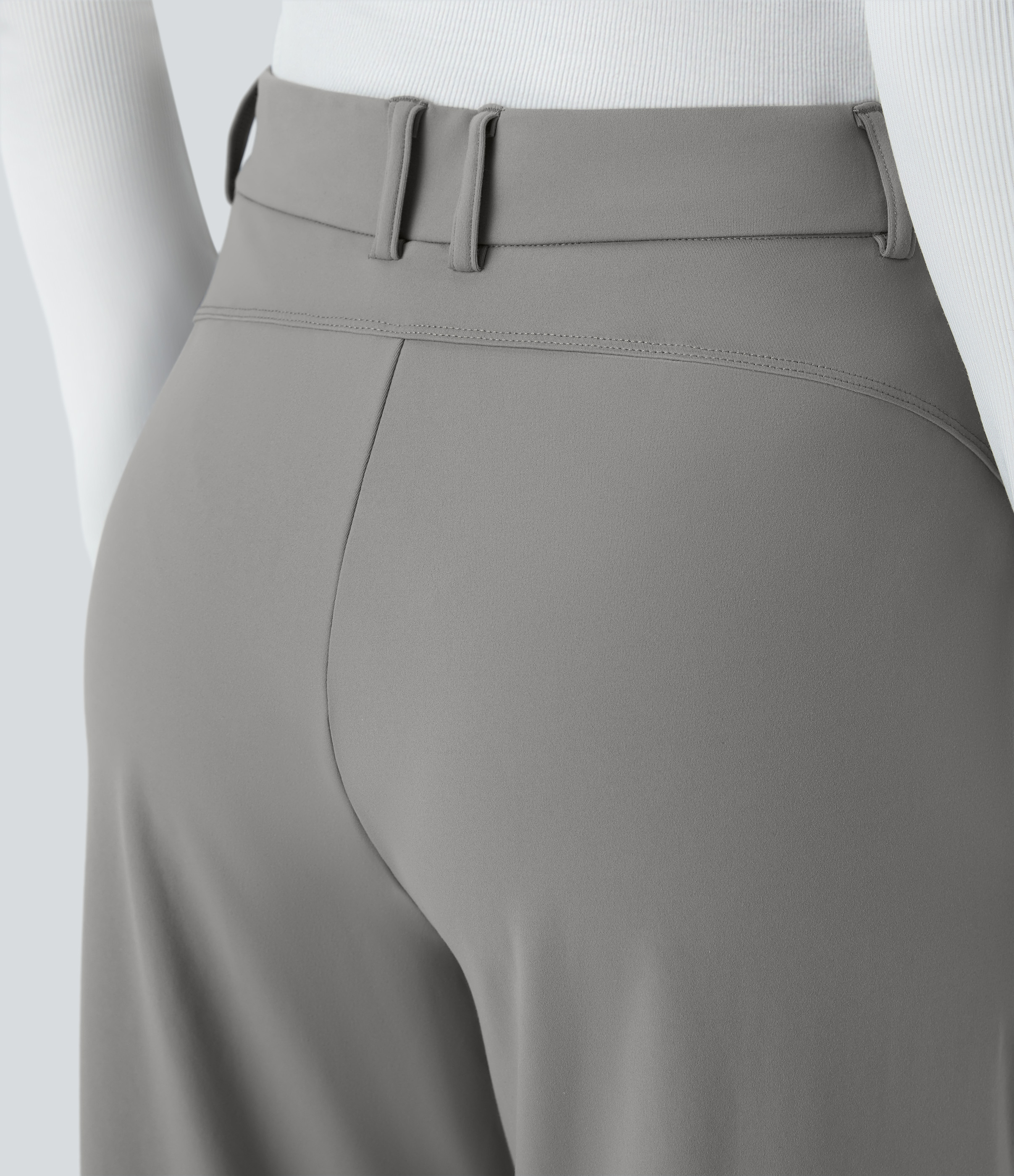 Halara High Waisted Side Pocket Straight Leg Work Pants  - Silent Storm - XS(regular) 