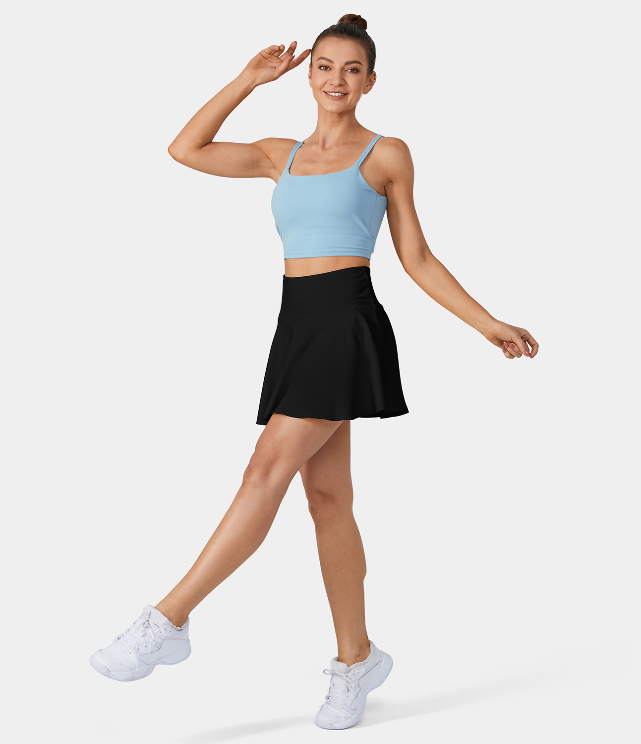 

Halara PatitoffВ® Flow Pet Hair Resistant High Waisted Pocket 2-in-1 Activity Skirt-Marvelous - Black -  midi skirt a line skirt