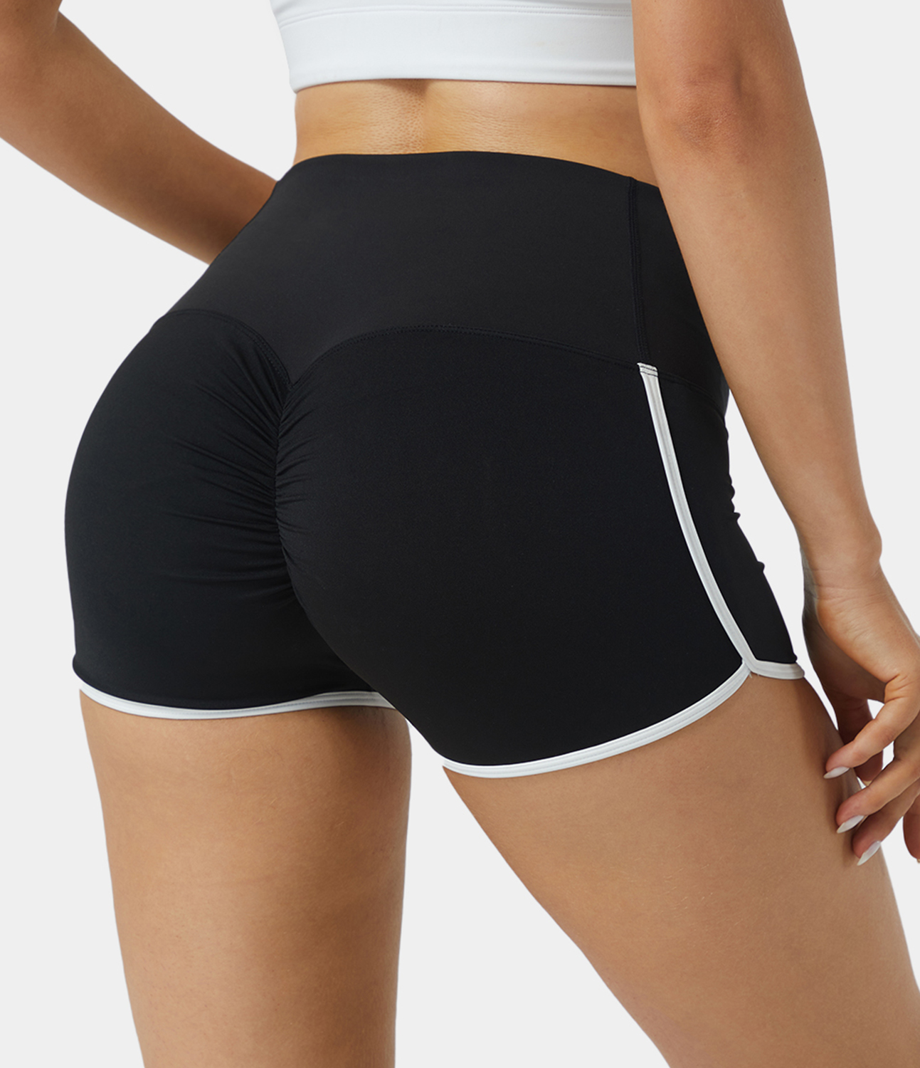 High Rise Crossover Scrunch Butt Shorts für Frauen HALARA