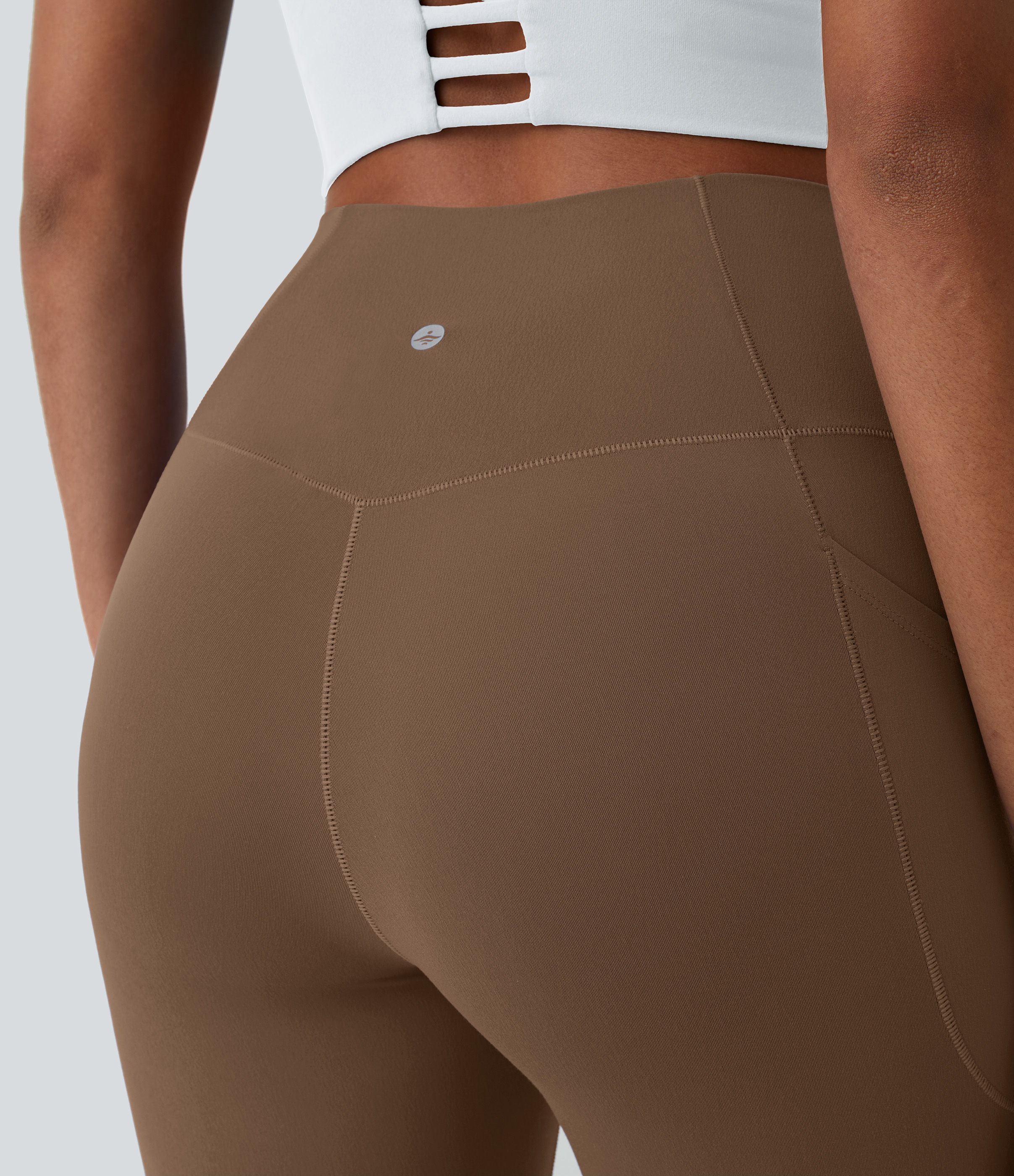 Halara Softlyzeroв„ў Crossover Pocket Plain Leggings-UPF50+  - Muted Brown - XL(full_length) gym leggings leggings with pockets 
