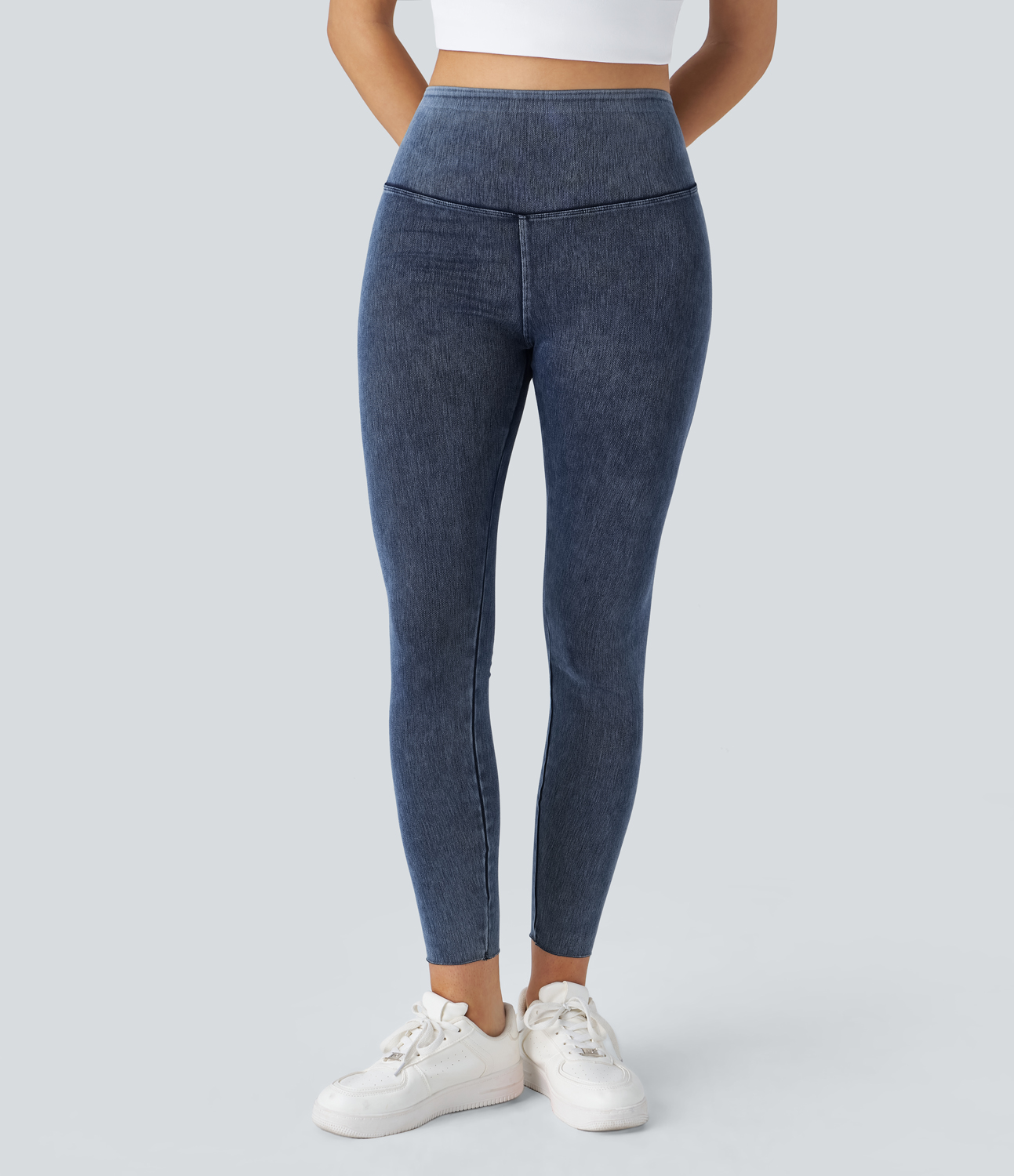 Halara HalaraMagicв„ў High Waisted Stretchy Knit Denim Casual Leggings  - Oceana - XL 