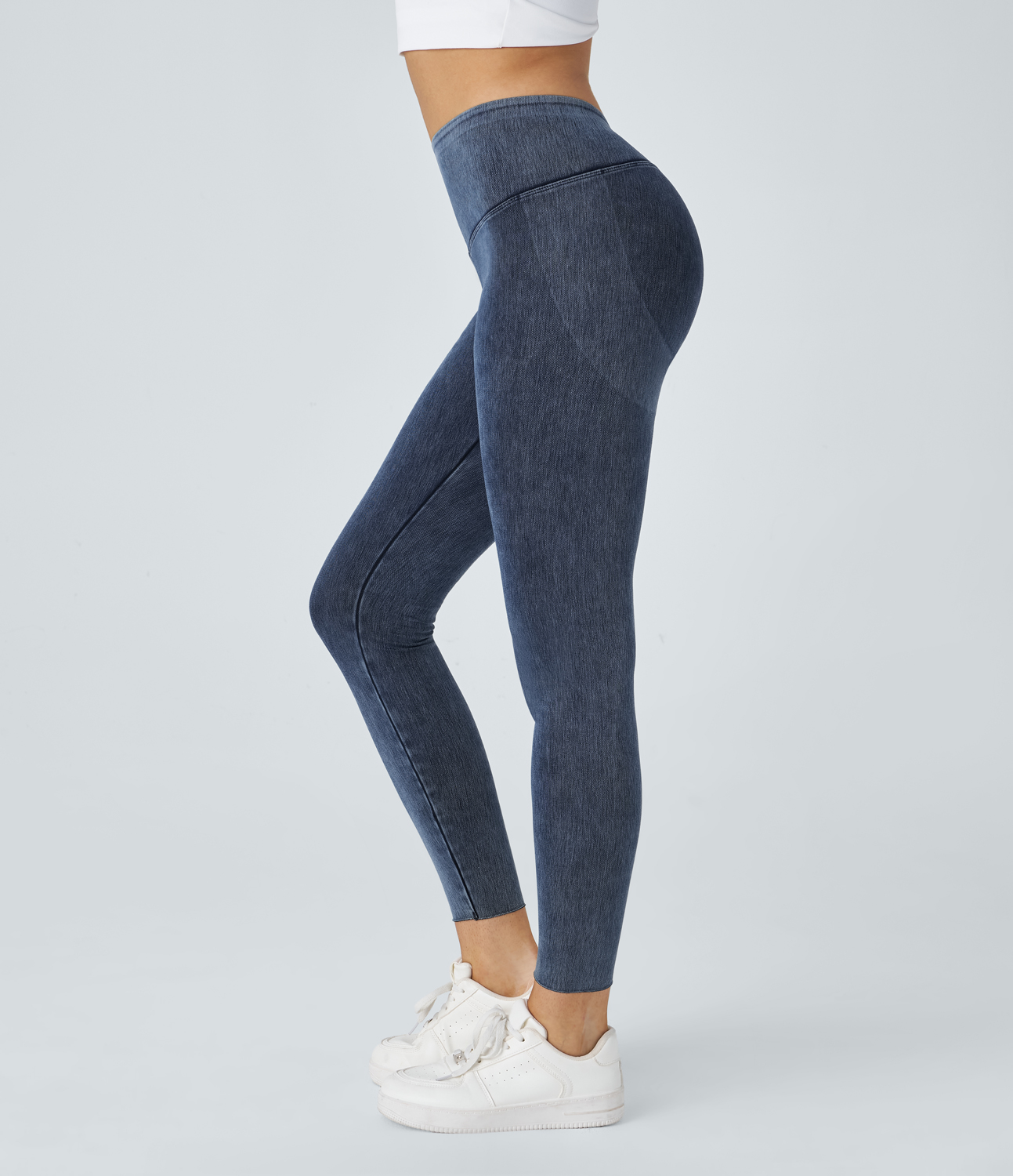 Halara HalaraMagicв„ў High Waisted Stretchy Knit Denim Casual Leggings  - Oceana - XL 