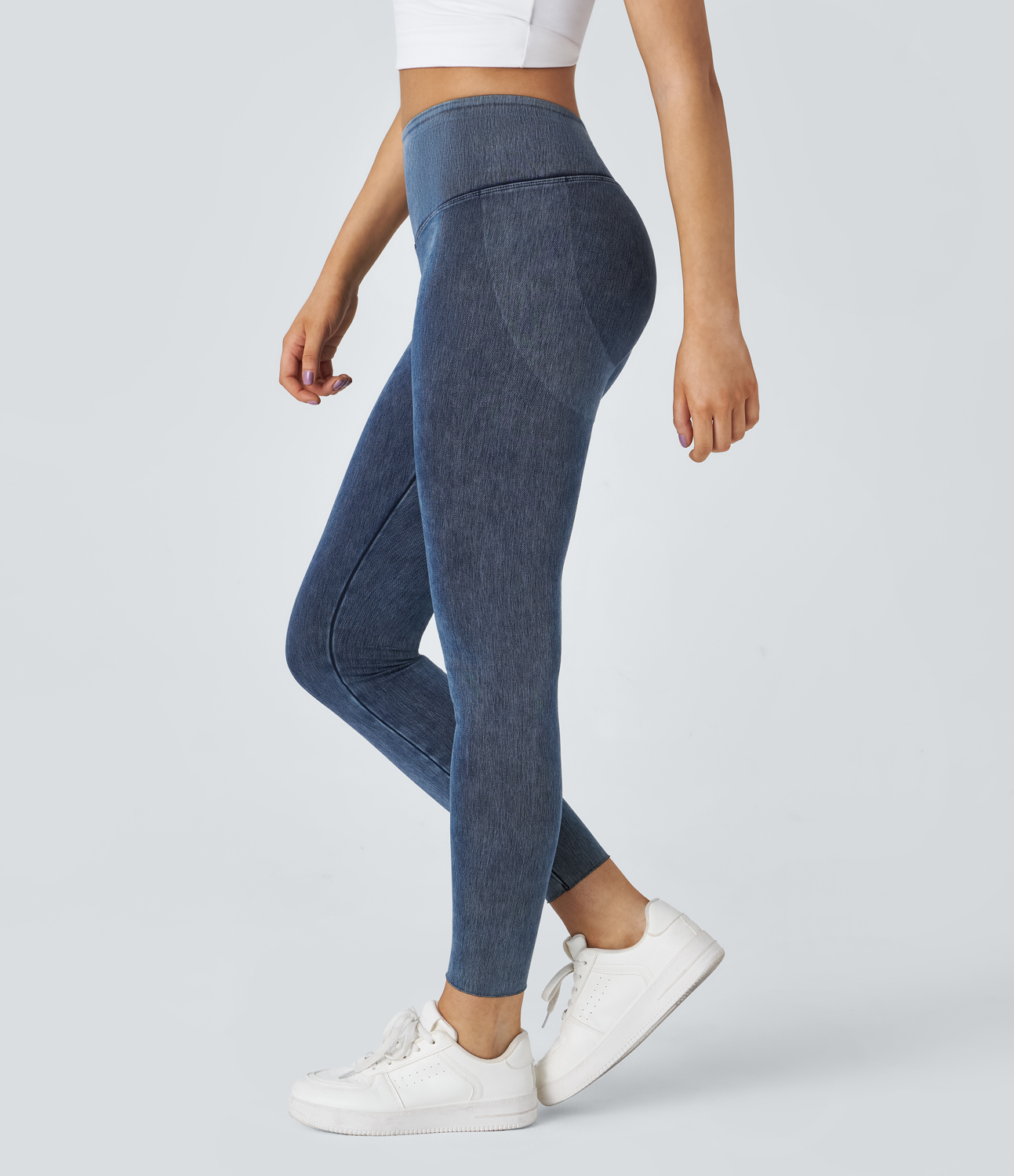 Halara Flex™ High-Waisted Stretch Knit Denim Casual Leggings