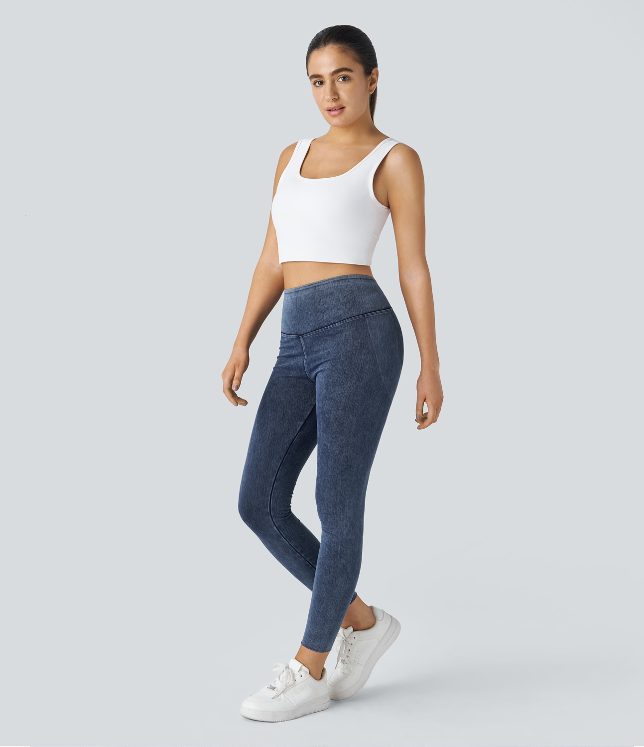 Halara HalaraMagicв„ў High Waisted Stretchy Knit Denim Casual Leggings  - Oceana - XL 