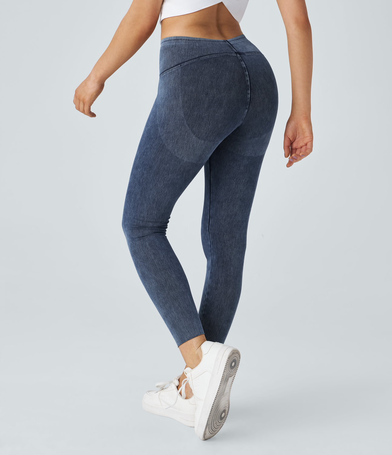 Halara HalaraMagicв„ў High Waisted Stretchy Knit Denim Casual Leggings  - Oceana - XL 
