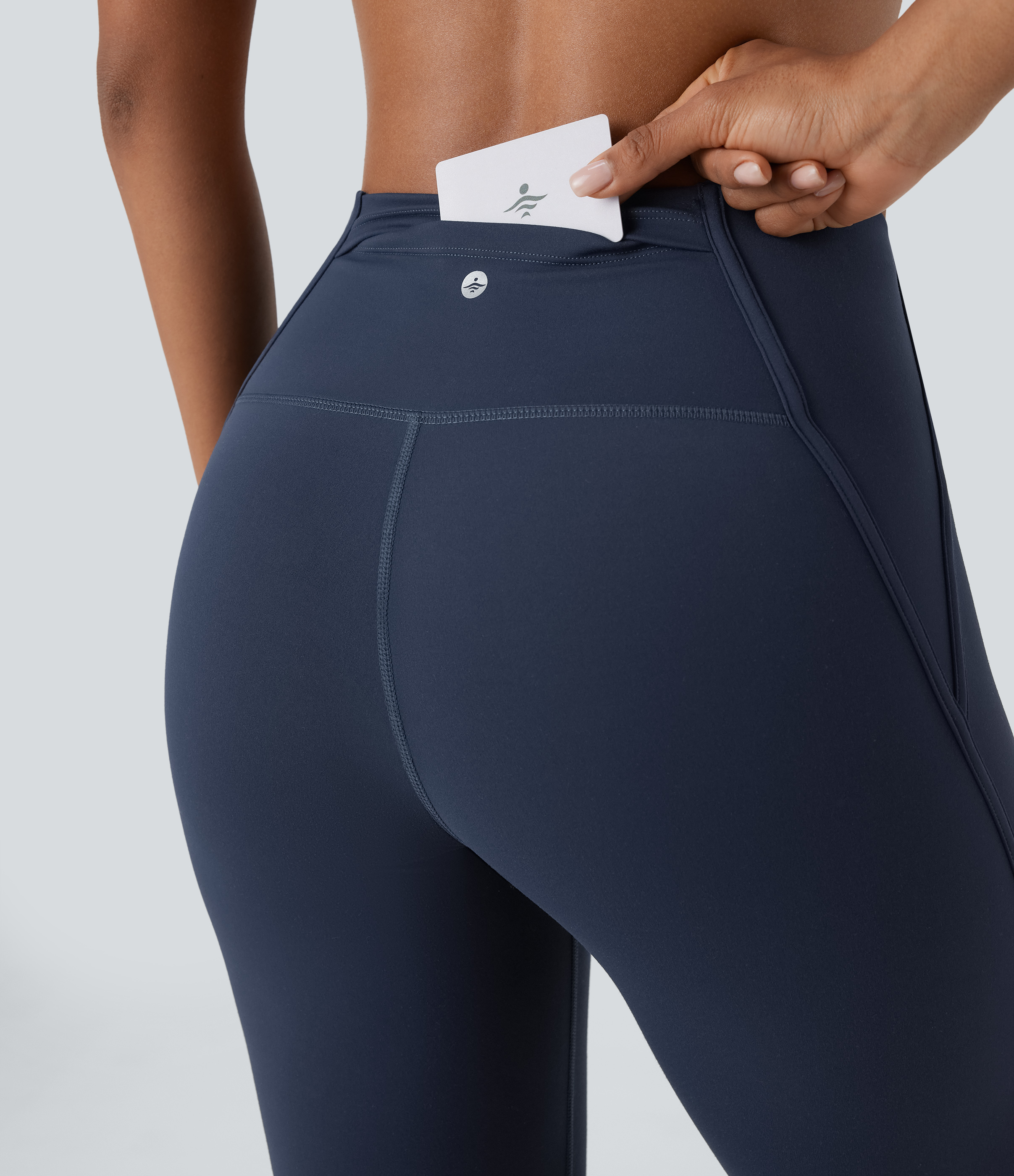 Halara High Waisted Back Pocket Contrast Mesh Pickleball Leggings  - Peacoat - M(regular) gym leggings leggings with pockets 