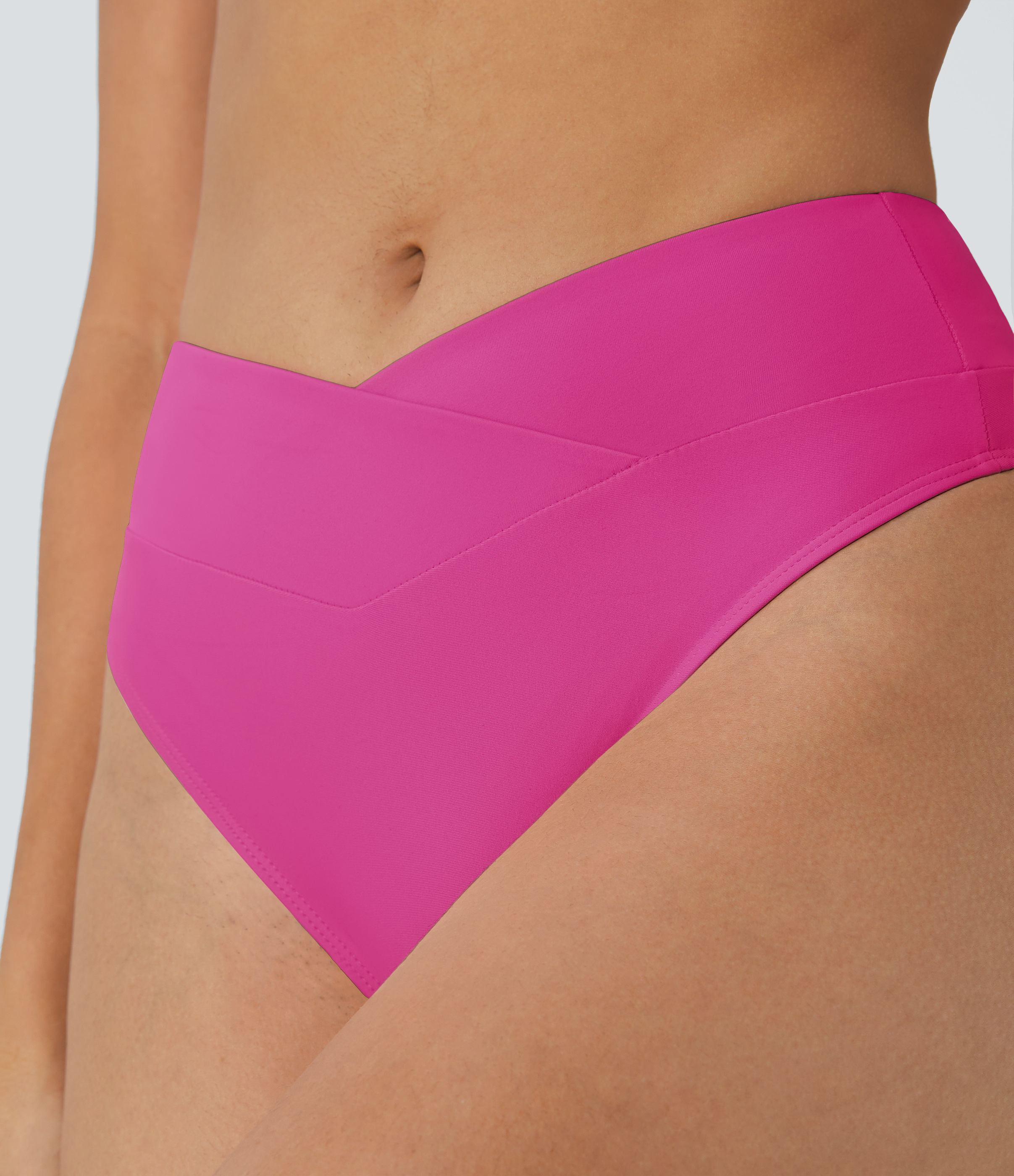 Halara Crossover Bikini Bottom Swimsuit  - Sakura Red - XS 
