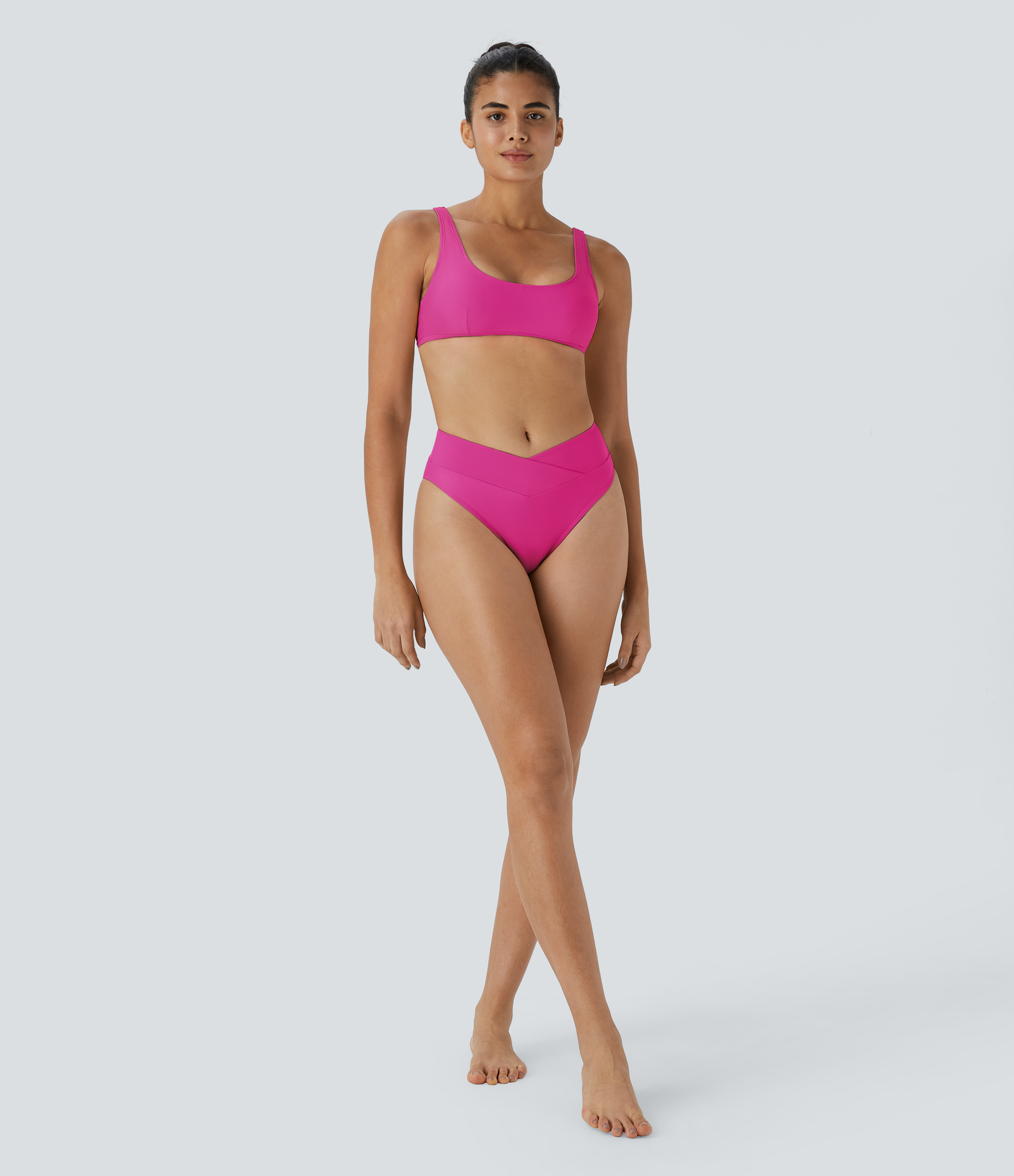 Halara Crossover Bikini Bottom Swimsuit  - Sakura Red - XS 