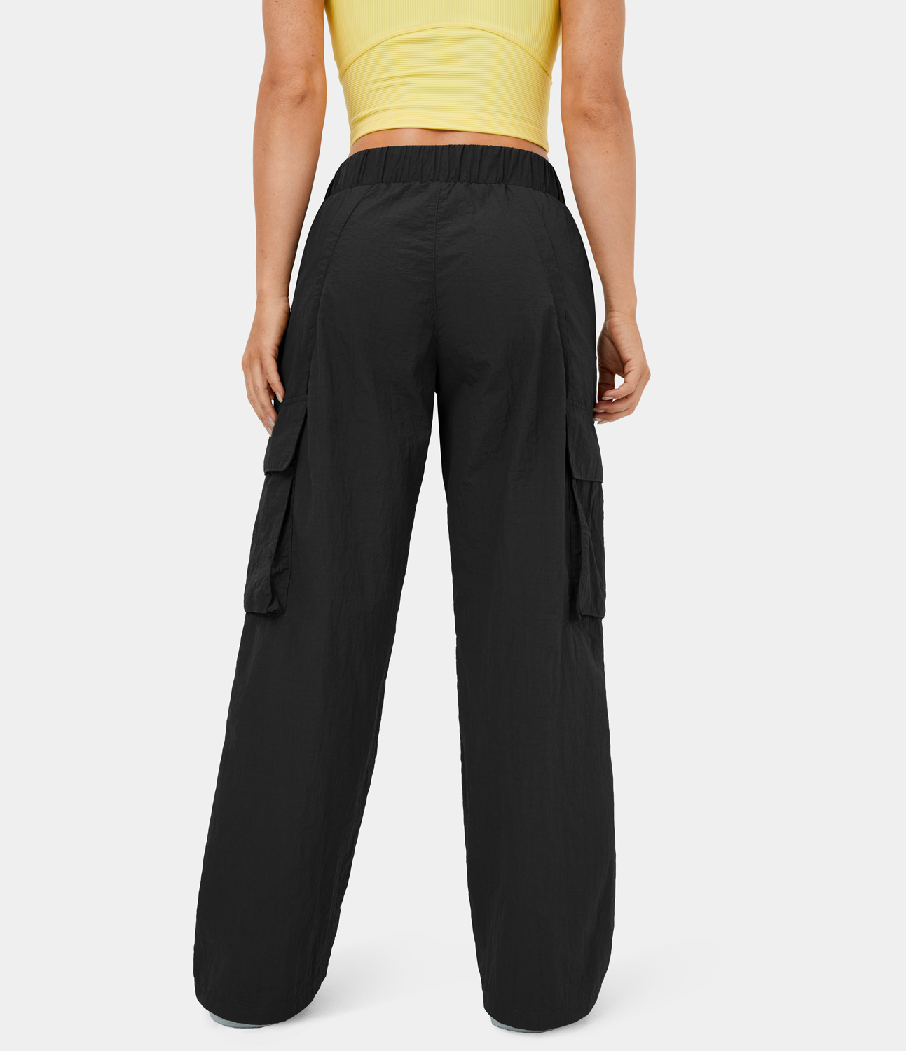 

Halara Low Rise Button Zipper Side Pocket Wide Leg Casual Cargo Pants - Black -  sweatpants jogger pants stacked sweatpants