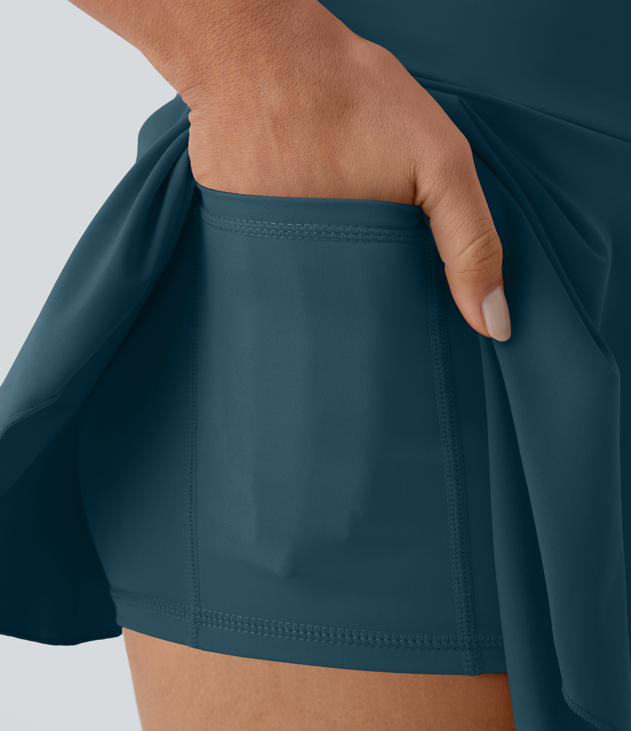 Halara Everyday Cloudfulв„ў Air Fabric 2-in-1 Cool Touch Tennis Skirt-Marvelous  - Ink Green - XXS midi skirt a line skirt golfing skirt 