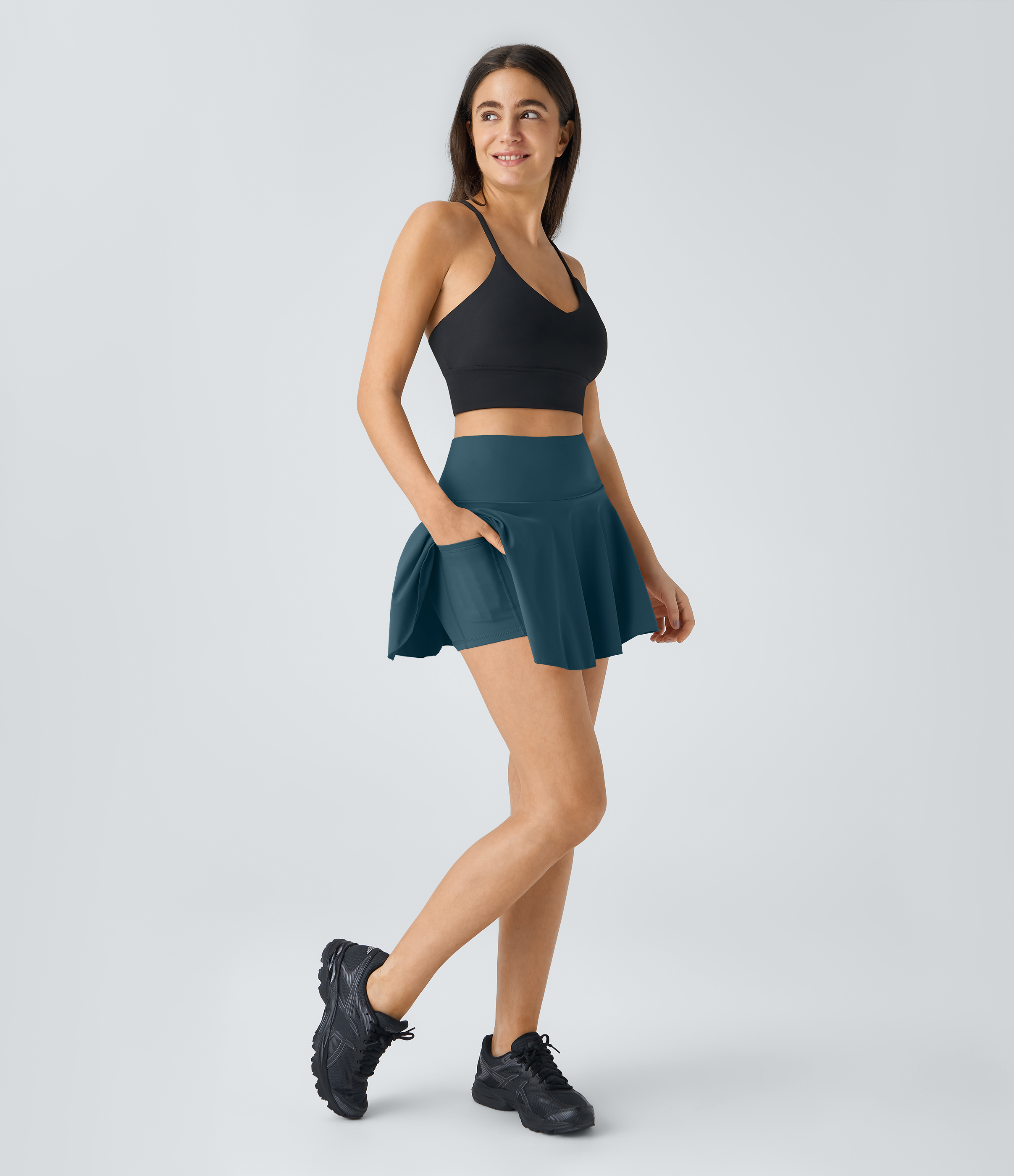 Halara Everyday Cloudfulв„ў Air Fabric 2-in-1 Cool Touch Tennis Skirt-Marvelous  - Ink Green - XXS midi skirt a line skirt golfing skirt 