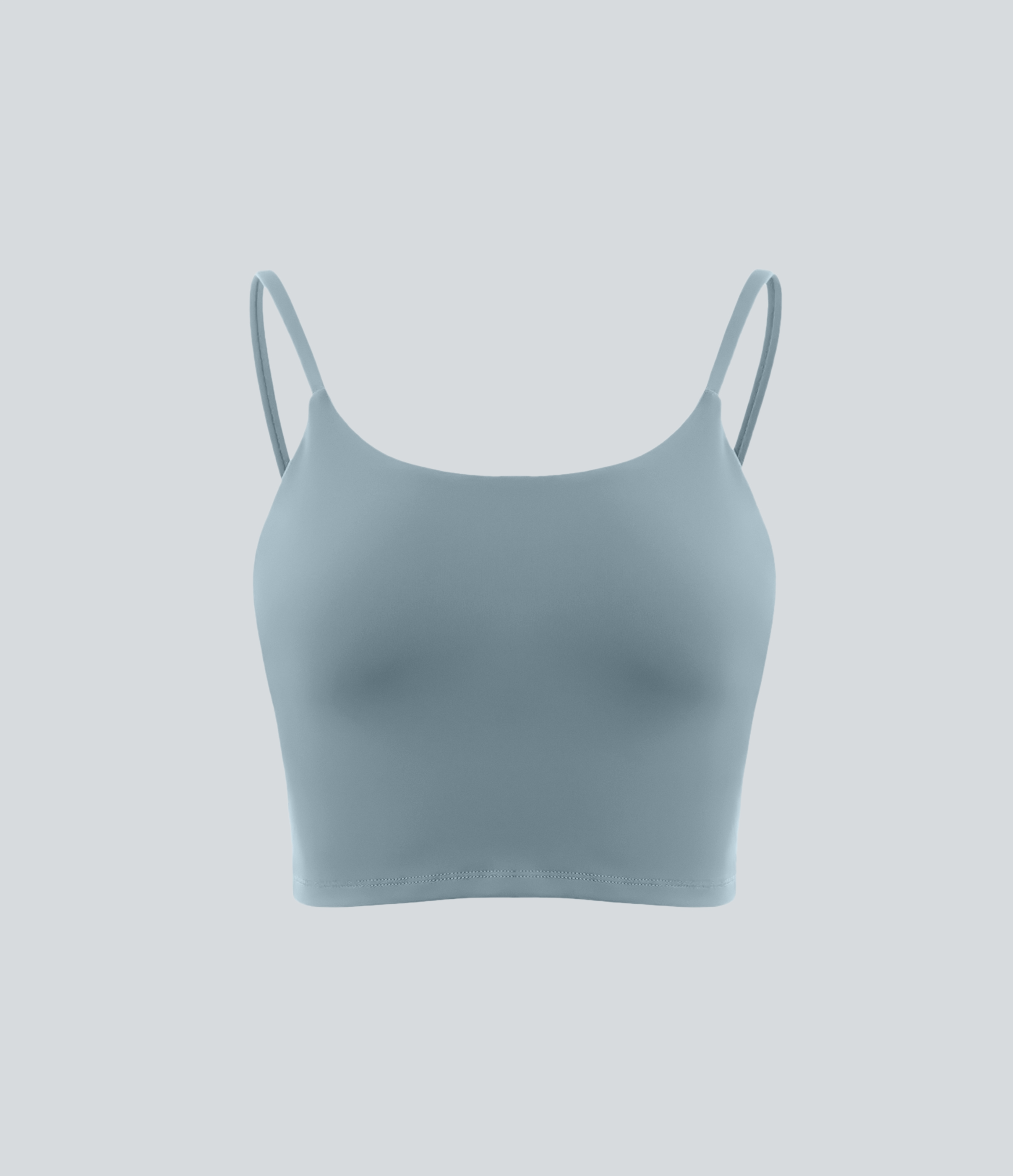 Halara Basic Padded Workout Cropped Tank Top Tank Top - Subdued Blue - L golf tops halter top tunic tops sleeveless tops backless top 