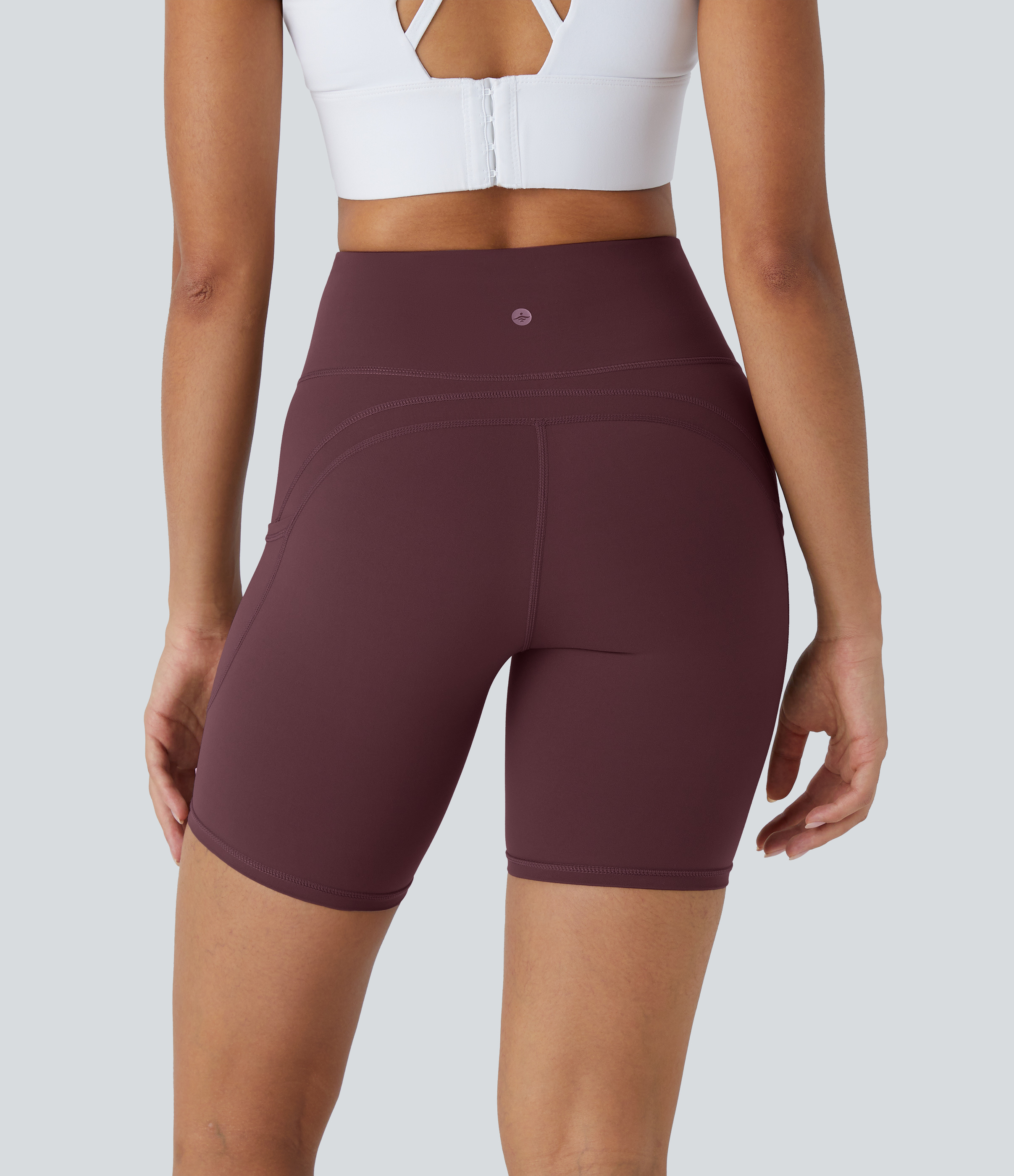 Halara UltraSculpt High Waisted Side Pocket Running Biker Shorts 7``  - Evening Red - S biker shorts women black biker shorts 