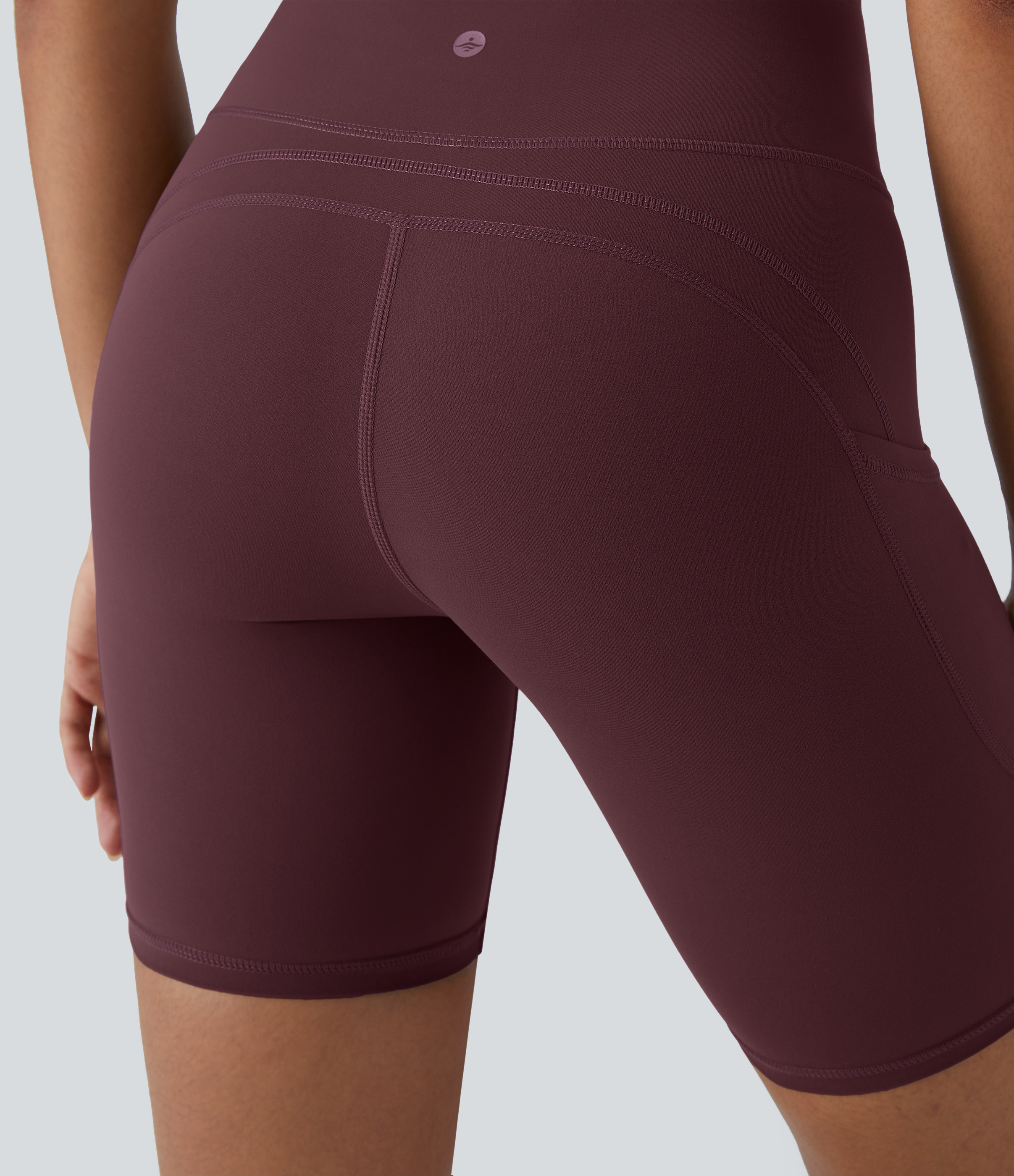 Halara UltraSculpt High Waisted Side Pocket Running Biker Shorts 7``  - Evening Red - S biker shorts women black biker shorts 