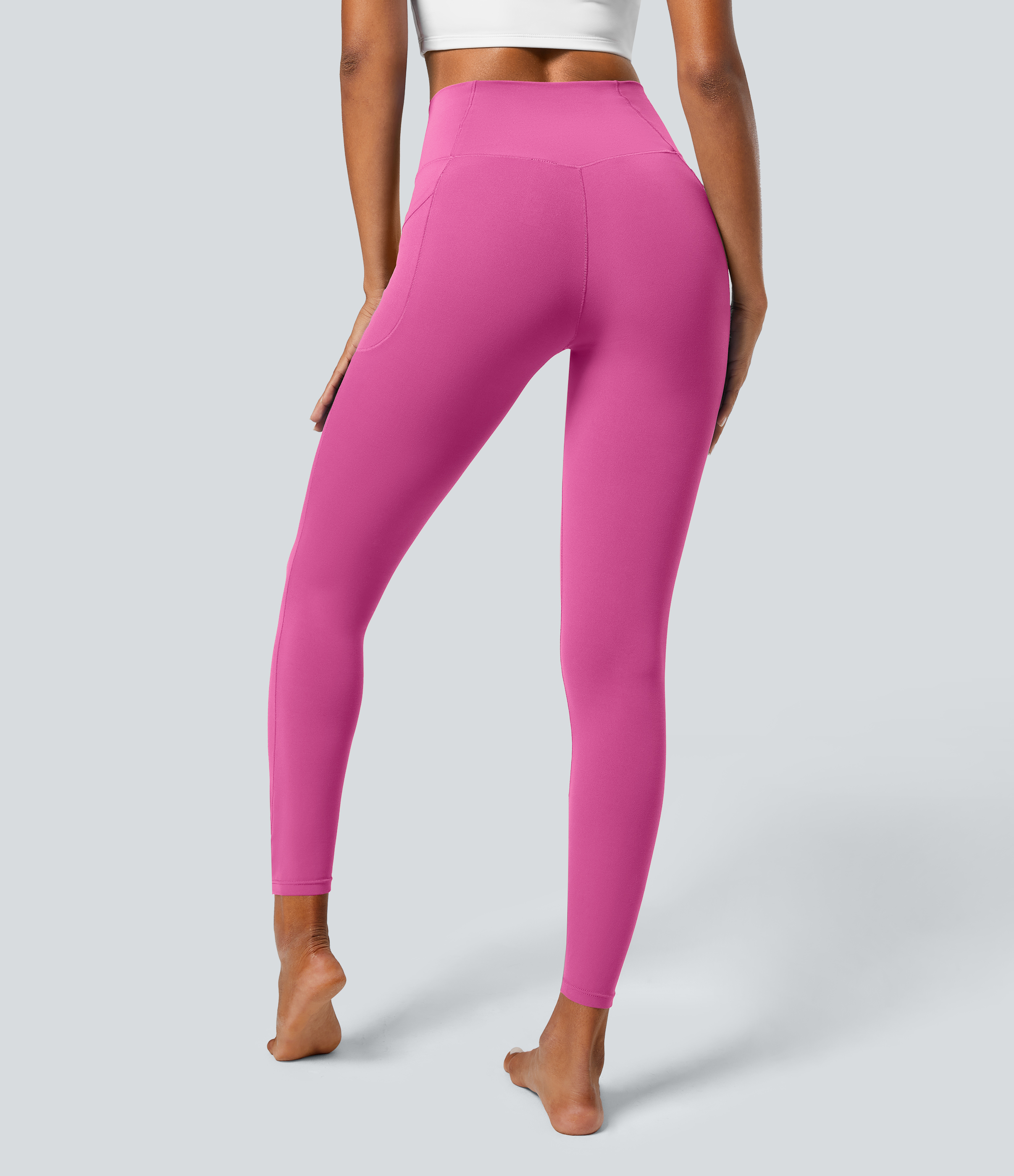 Halara Softlyzeroв„ў Crossover Pocket Plain Leggings-UPF50+  - Fedora Red Purple - M(7/8) gym leggings leggings with pockets 