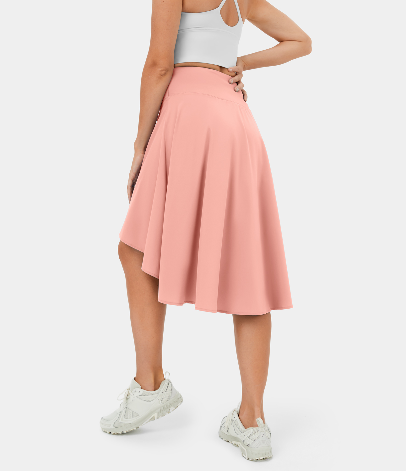 

Halara Breezefulв„ў High Waisted Asymmetric Ruffle High Low Flowy 2-in-1 Quick Dry Dance Skirt - Blossom -  midi skirt a line skirt