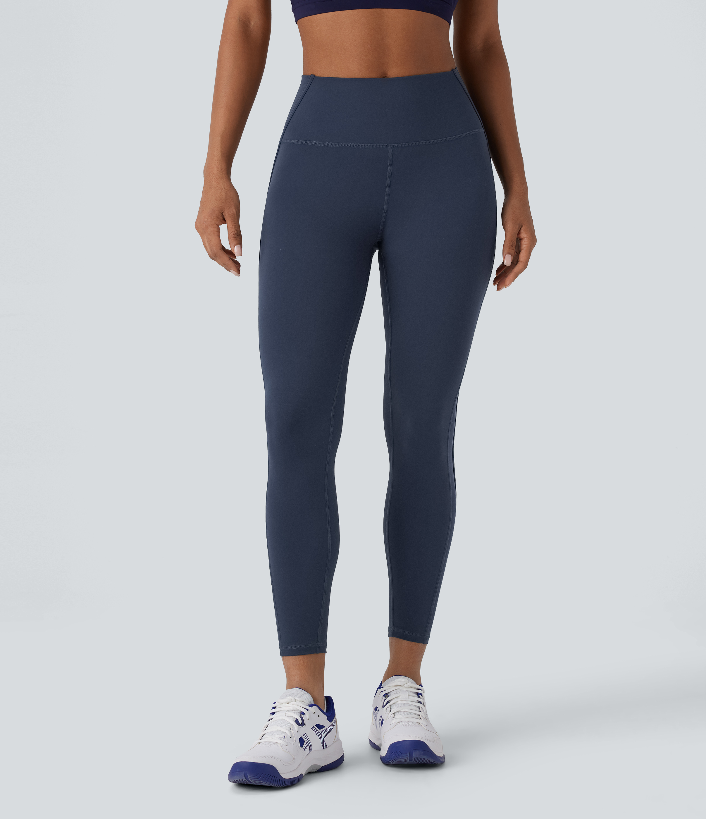Halara High Waisted Back Pocket Contrast Mesh Pickleball Leggings  - Peacoat - M(regular) gym leggings leggings with pockets 
