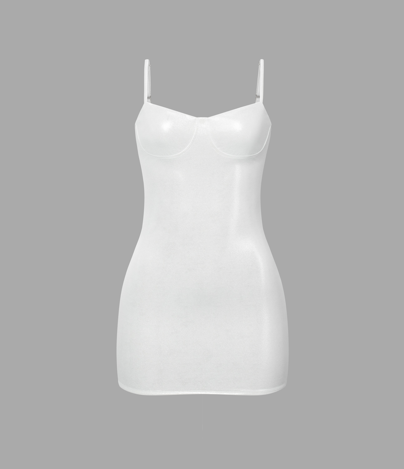 Halara Softlyzeroв„ў Faux Leather Backless Metallic Foil Print Stretchy Bodycon Mini Party Dress Casual Dress - Bright Skin Floating White - XL 