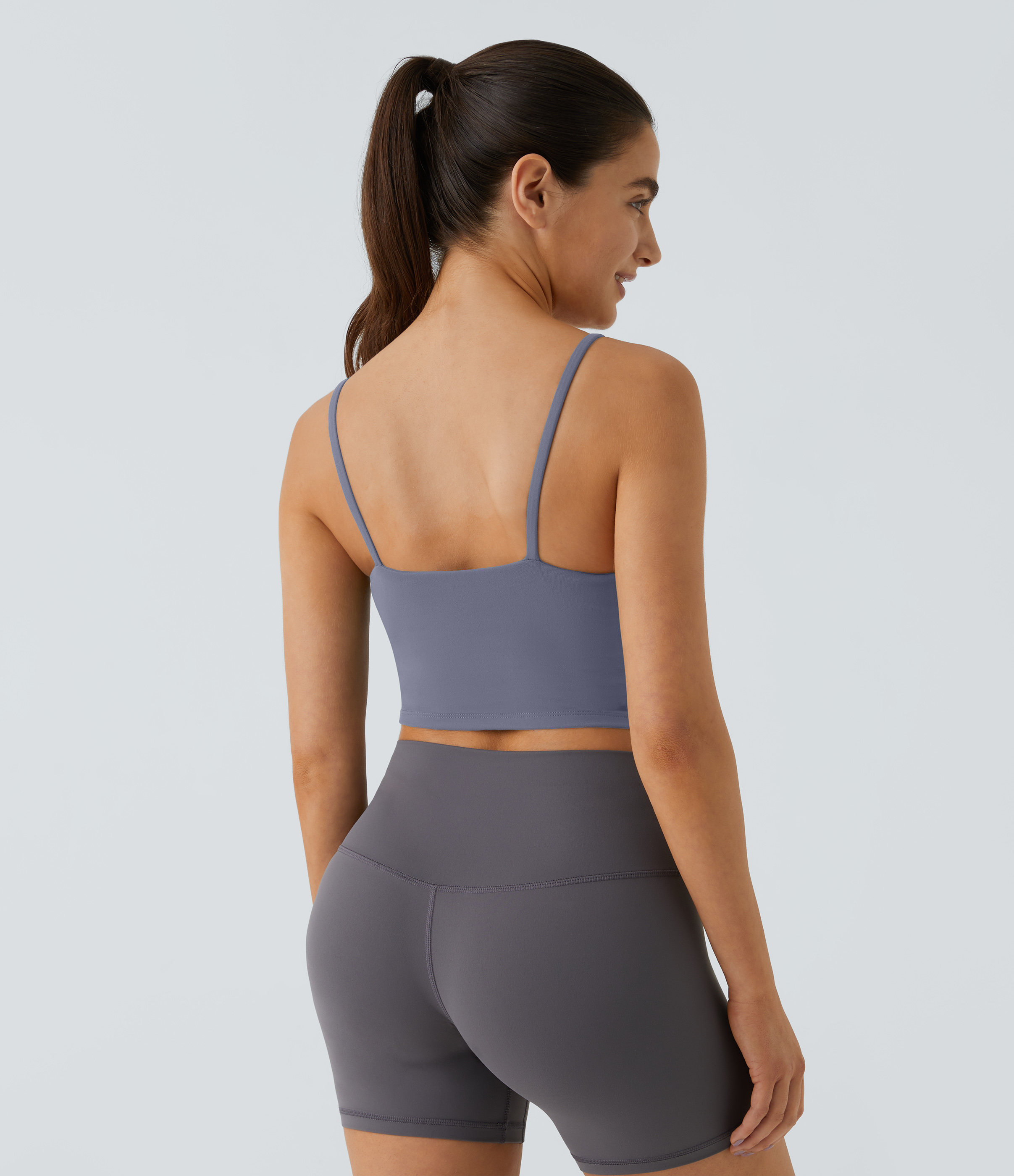 Halara Basic Padded Workout Cropped Tank Top Tank Top - Sweet Lavender - XS golf tops halter top tunic tops sleeveless tops backless top 