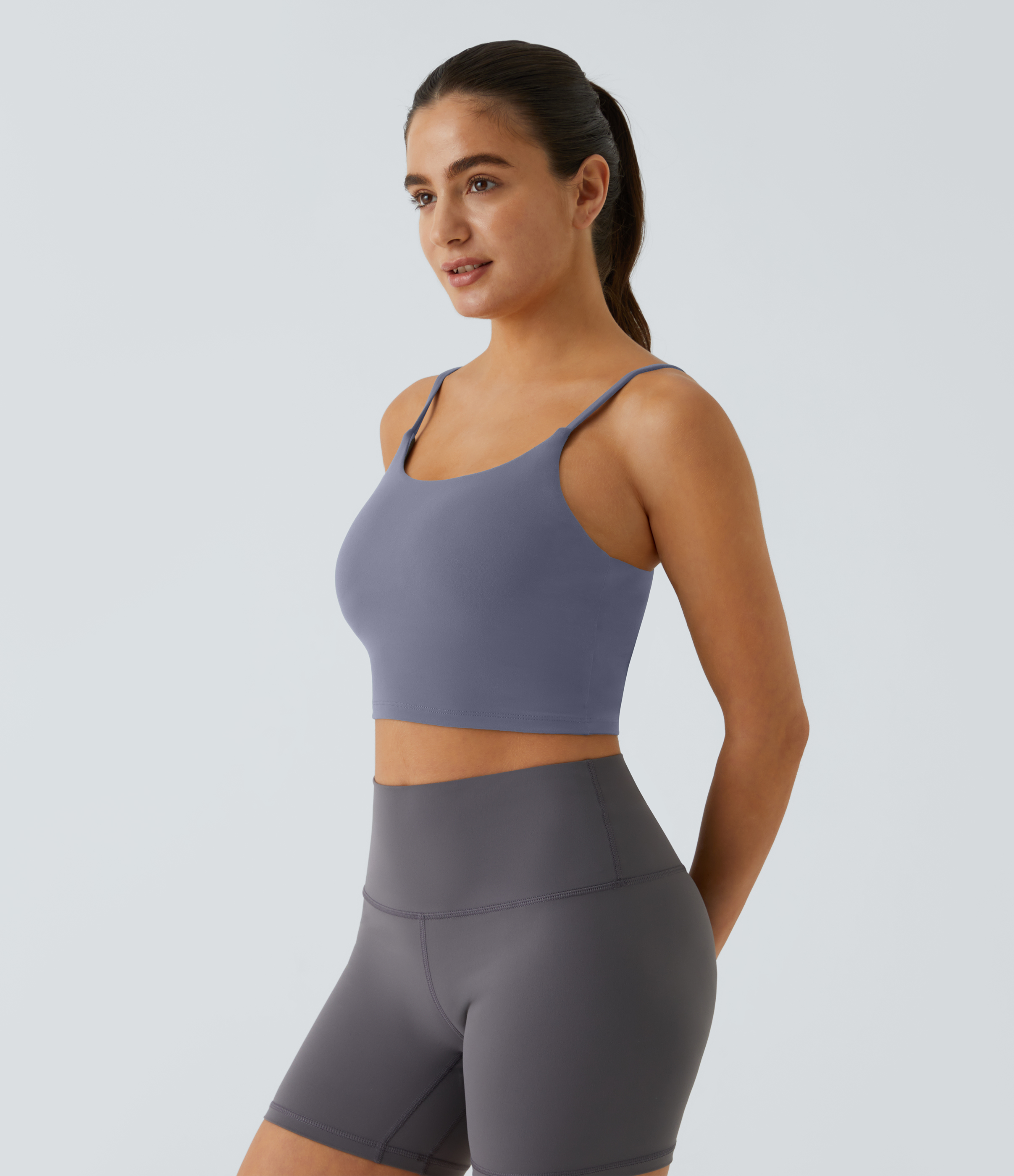 Halara Basic Padded Workout Cropped Tank Top Tank Top - Sweet Lavender - XS golf tops halter top tunic tops sleeveless tops backless top 