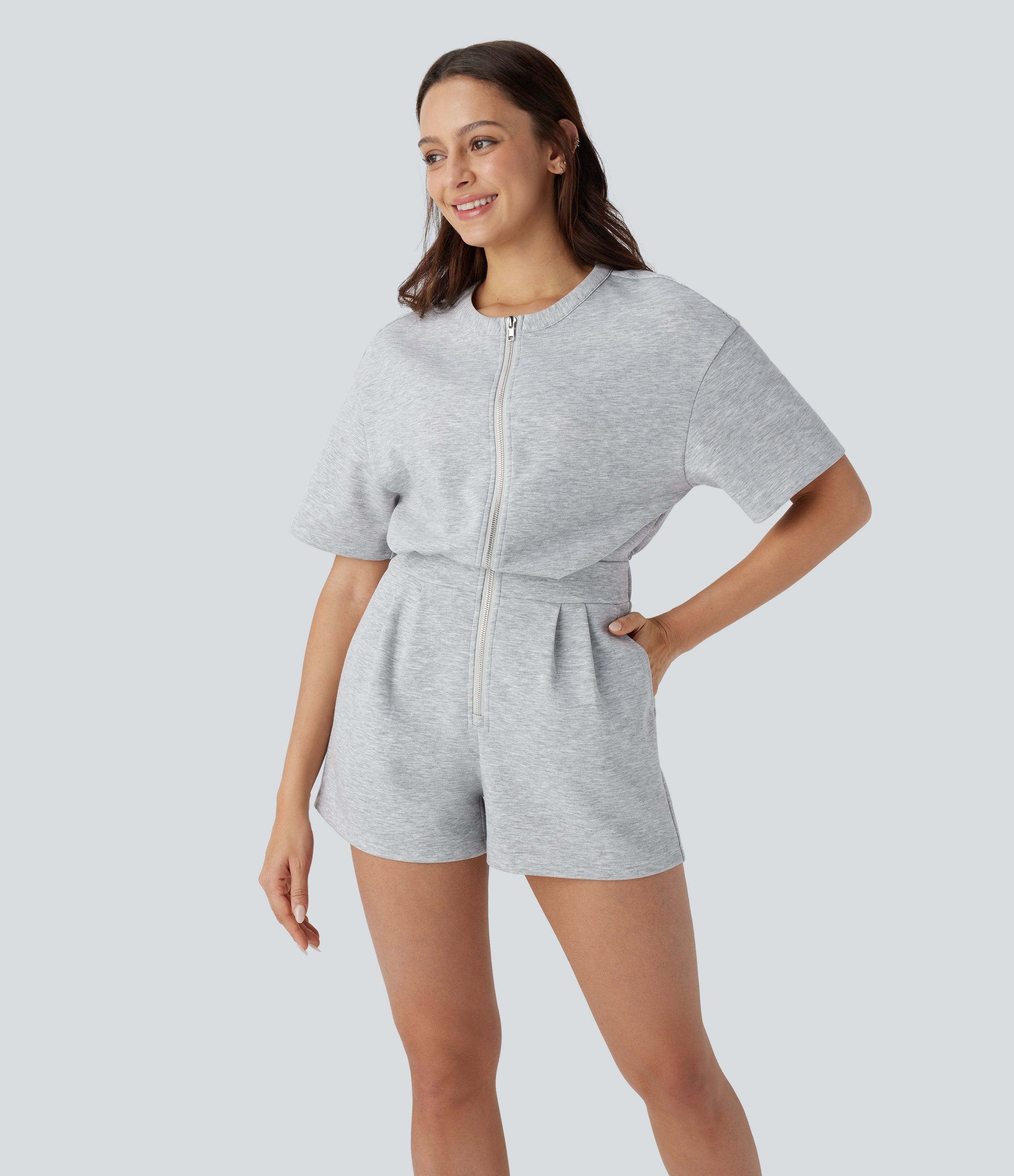 Mono yoga bolsillo lateral cordón abertura cremallera