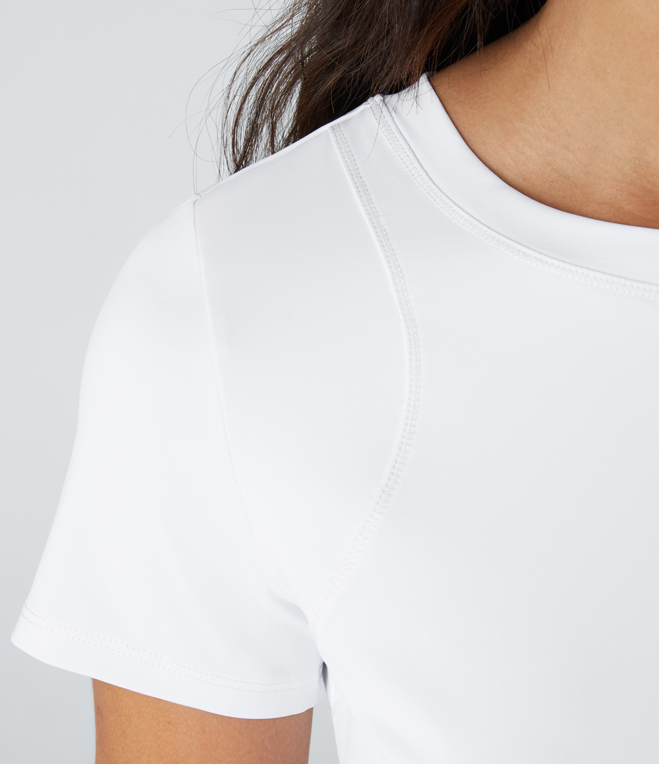 Halara Ruched Asymmetric Split High Low Yoga Sports Top  - White - XS 