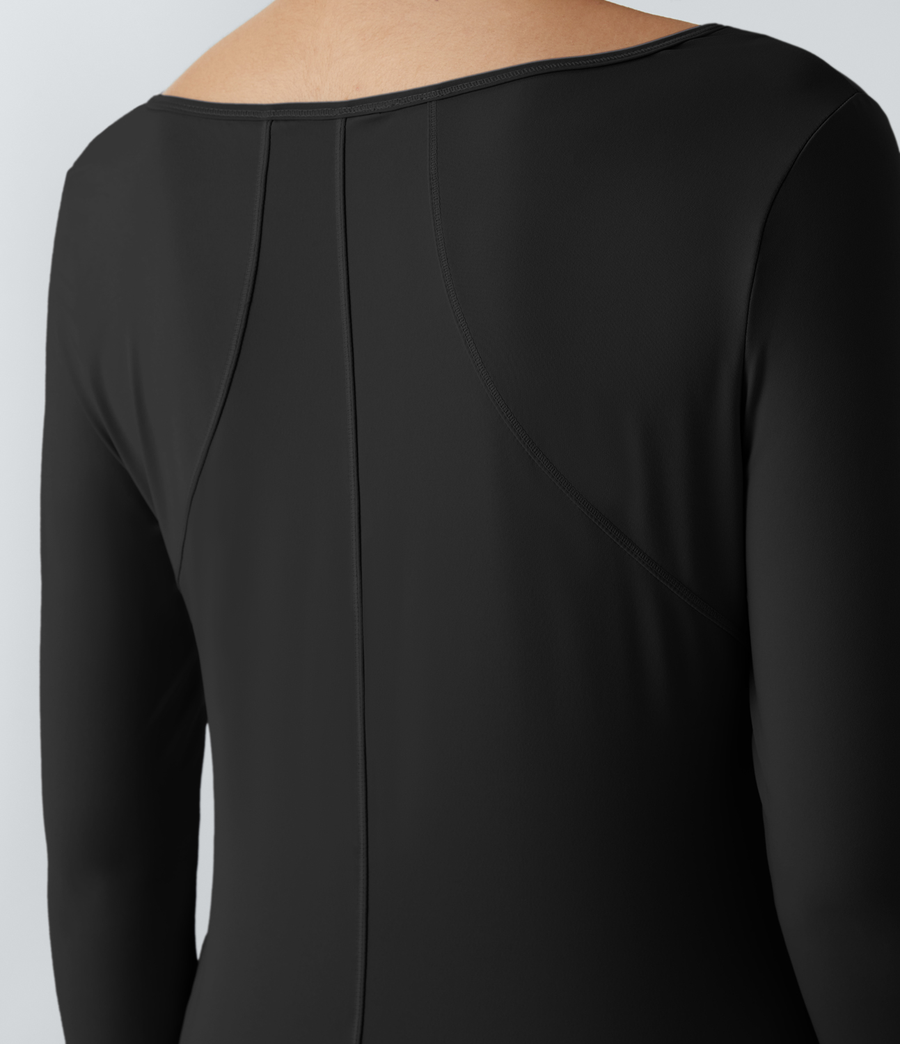 

Halara Notched Thumb Hole Ruched Curved Hem Yoga Sports Top - Black