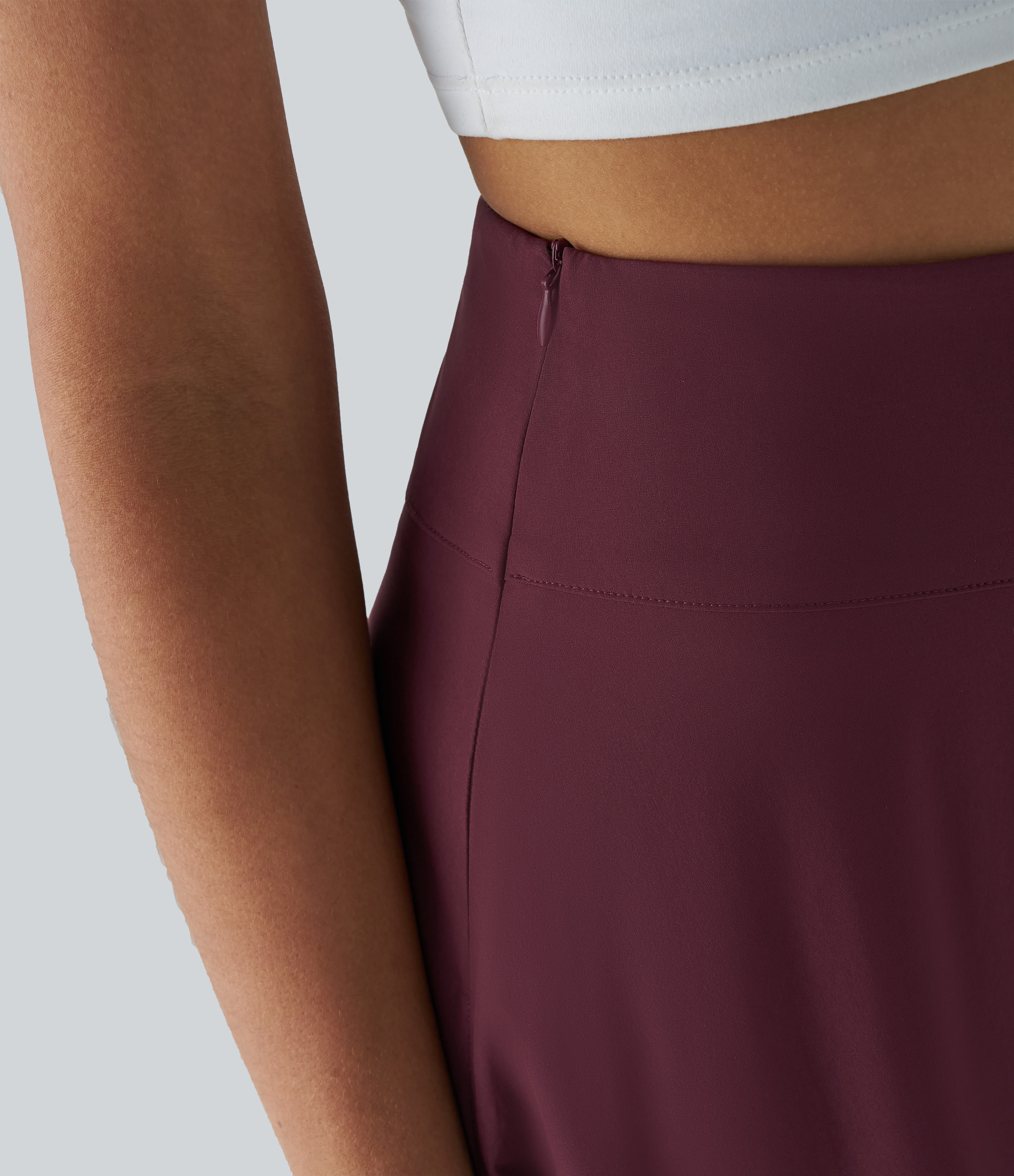 Halara Breezefulв„ў High Waisted Invisible Zipper Flowy Quick Dry Maxi Casual Skirt  - Amaranth - M(regular) 