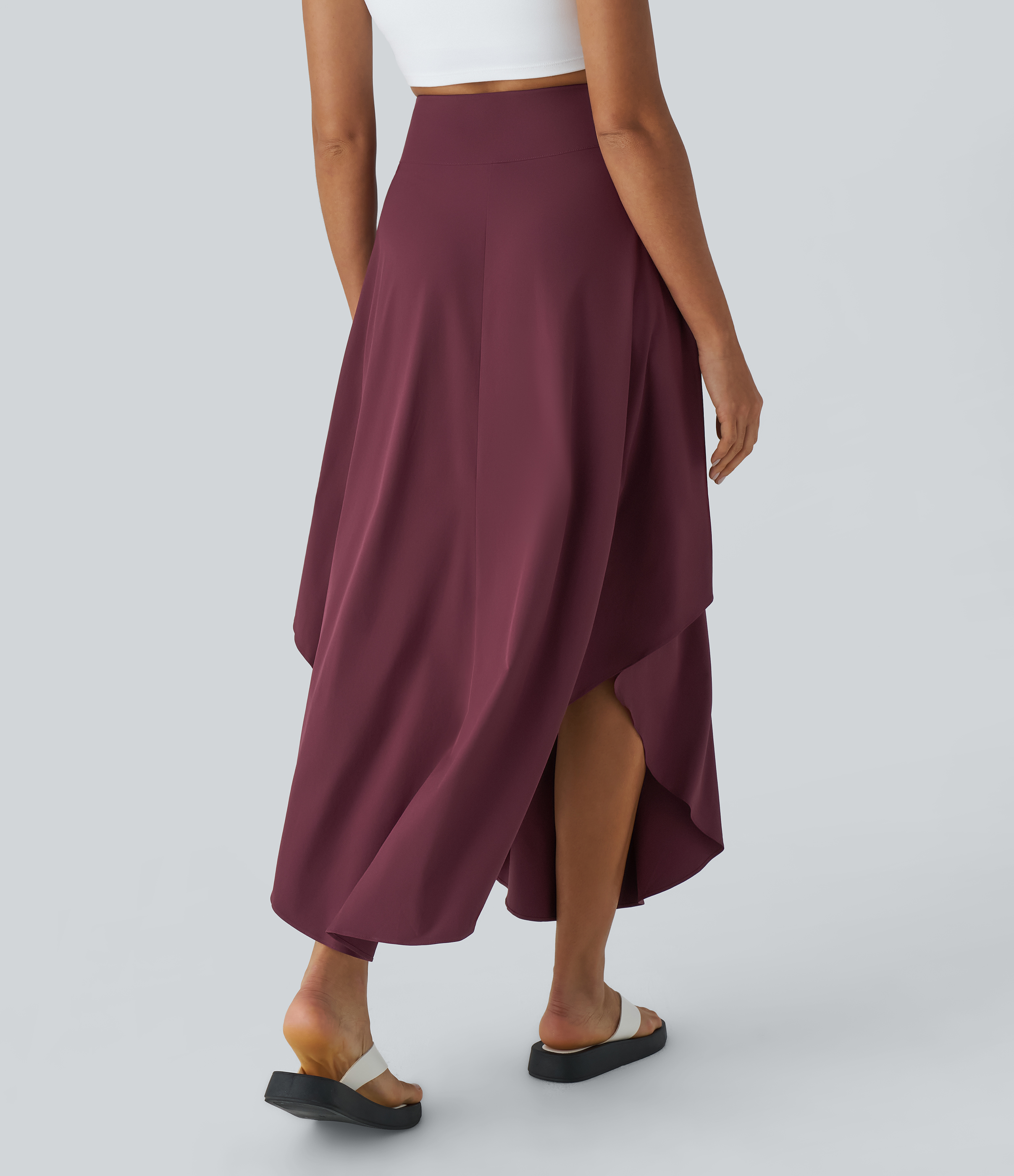 Halara Breezefulв„ў High Waisted Invisible Zipper Flowy Quick Dry Maxi Casual Skirt  - Amaranth - M(regular) 