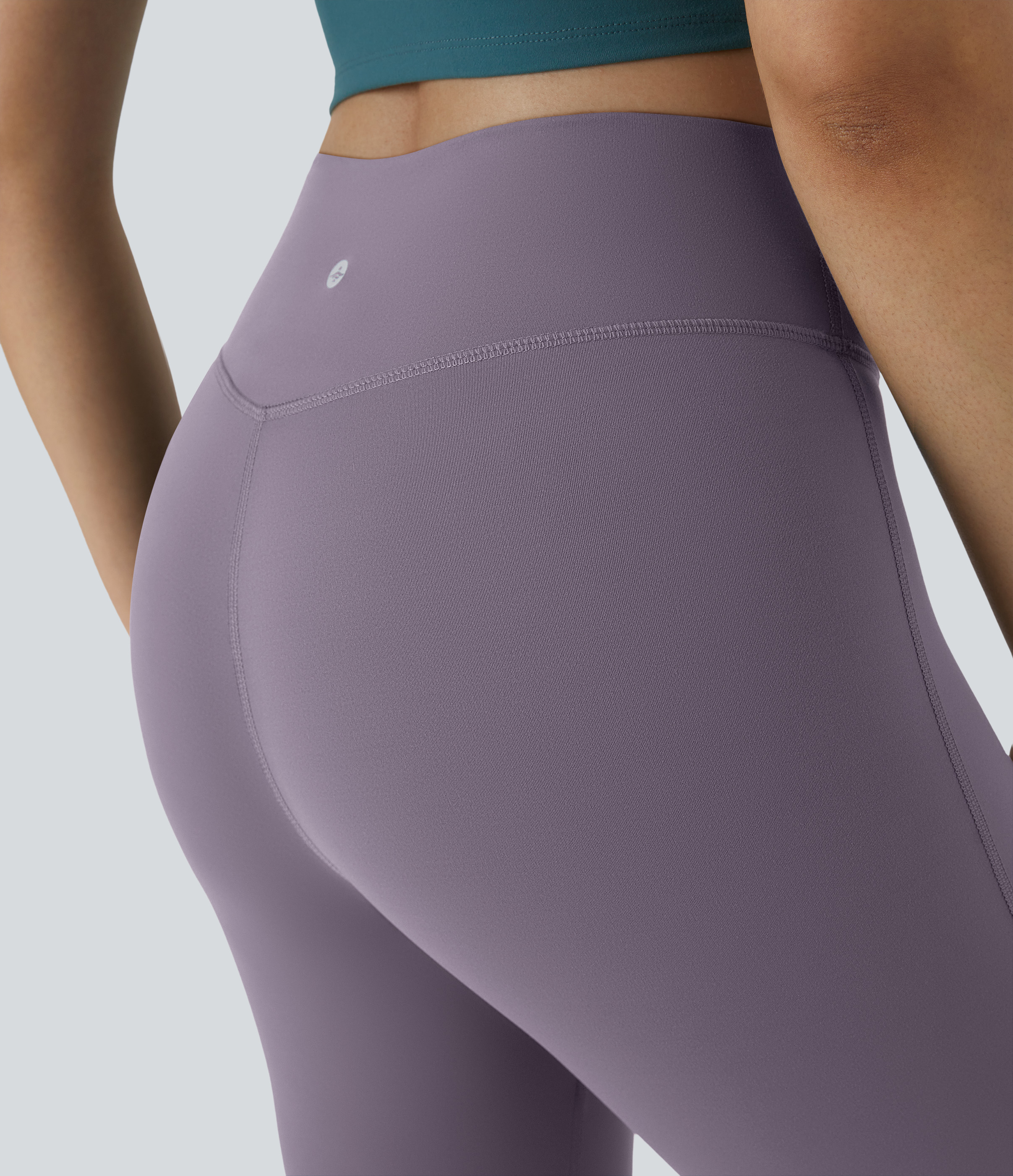 Halara High Waisted Crossover Flare Yoga Leggings  - Purple Ash - XL(petite) gym leggings leggings with pockets leggings with butt lift 