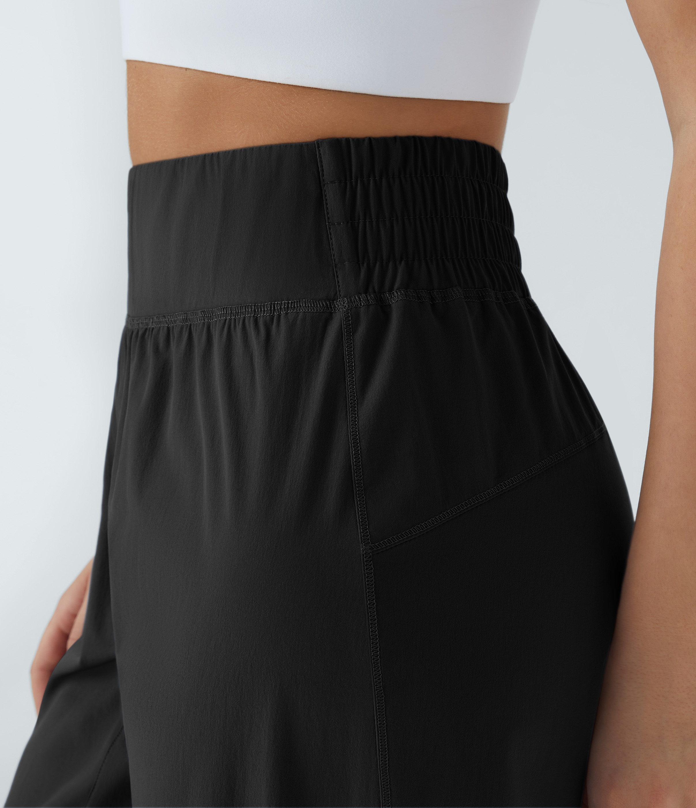 Halara High Waisted Elastic Waistband Casual Joggers  - Black - M(regular) 