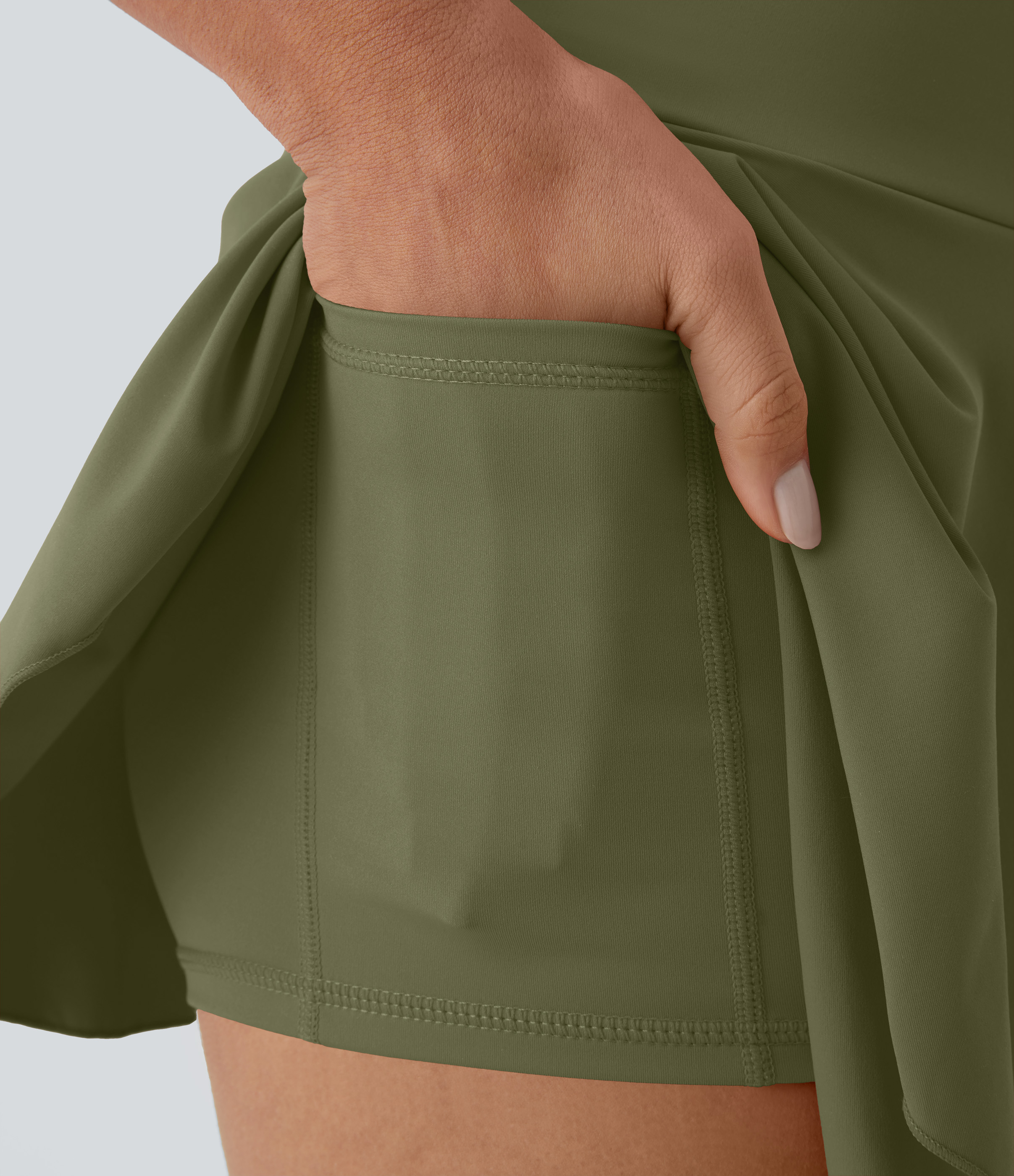 Halara Everyday Cloudfulв„ў Air Fabric 2-in-1 Cool Touch Tennis Skirt-Marvelous  - Loden Green - XS midi skirt a line skirt golfing skirt 